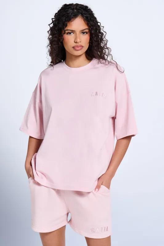 Kaiia Logo Oversized T-shirt Pink Chai made by Kaiia the label
