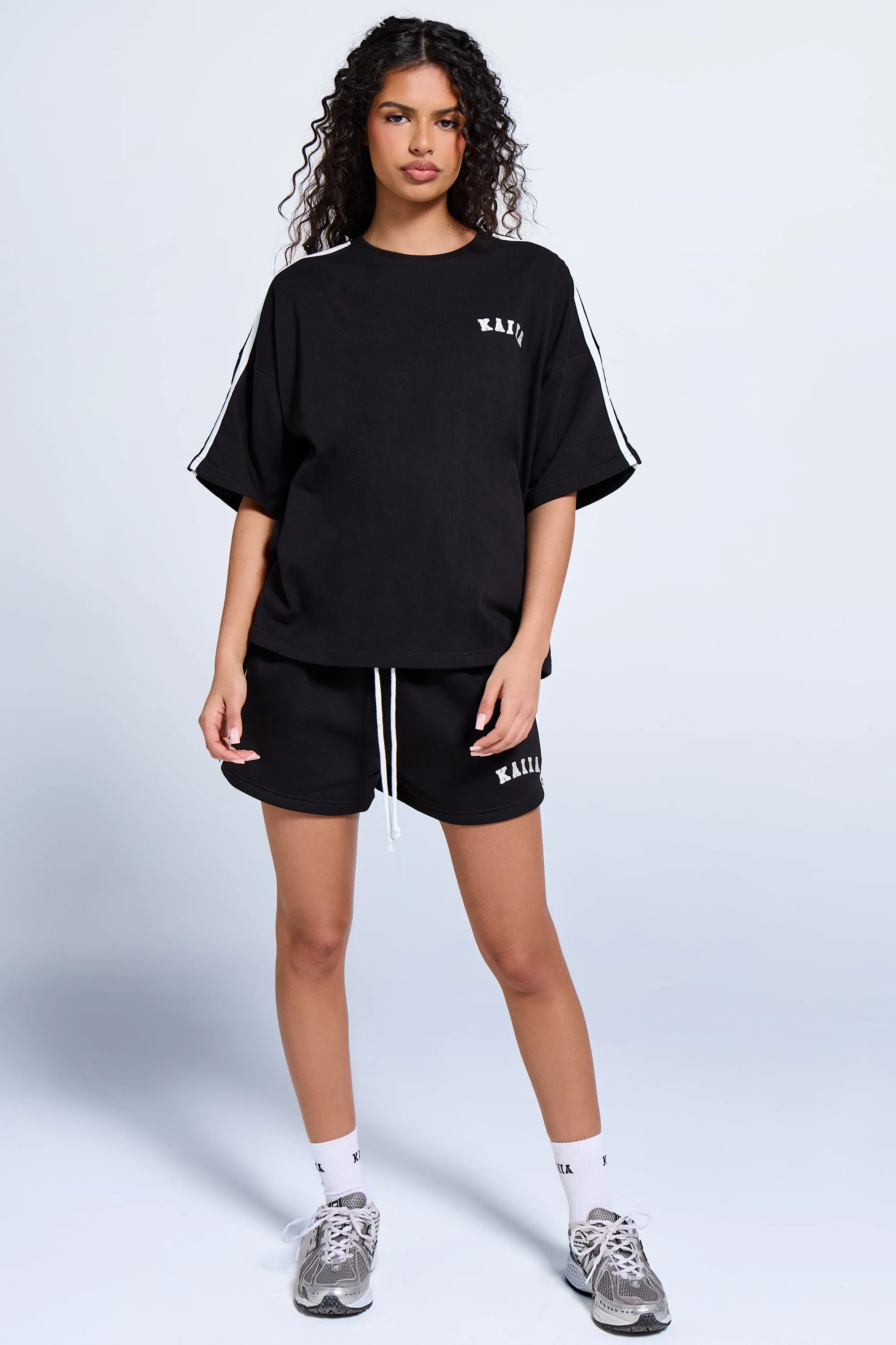 Kaiia Side Stripe Oversized T-shirt Black & White sold by Kaiia the label product image thumbnail 3