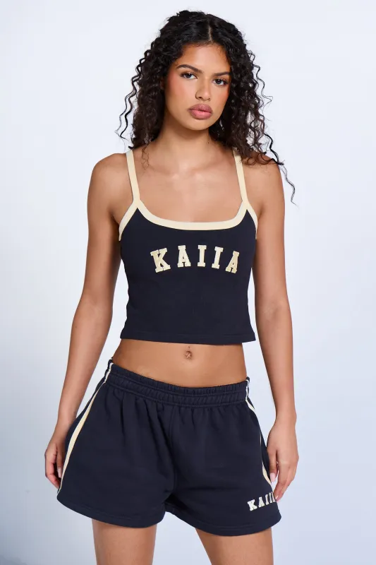 Kaiia Logo Contrast Cami Top Ink Blue & Lemon made by Kaiia the label