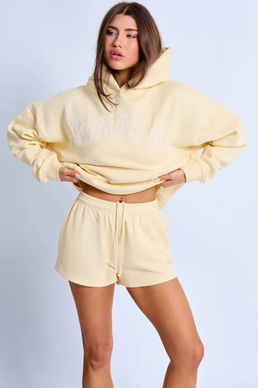 Kaiia Logo Sweat Shorts Lemon & White made by Kaiia the label