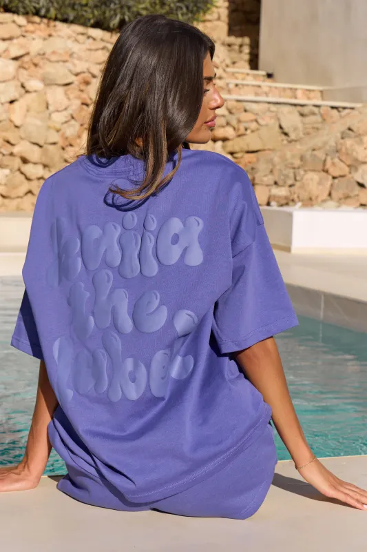 Kaiia Bubble Graphic Oversized T-shirt Blue Lagoon made by Kaiia the label