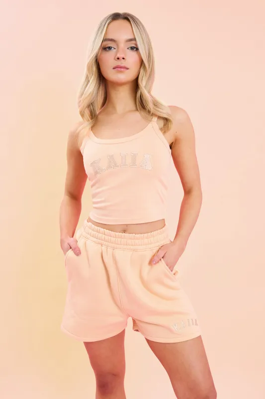 Kaiia Logo Cami Vest Top Peach made by Kaiia the label