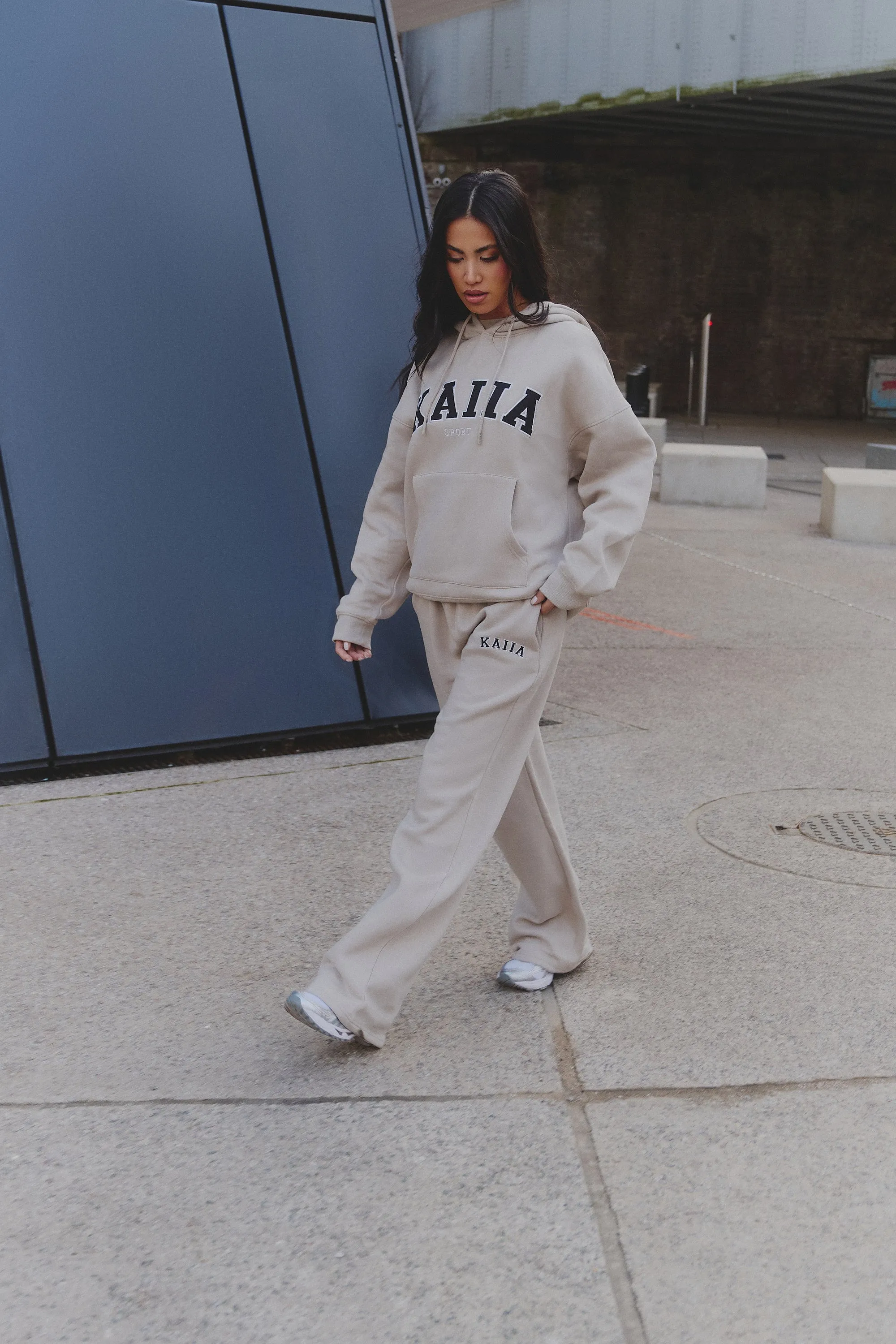 Kaiia Slogan Oversized Hoodie Almond sold by Kaiia the label product image thumbnail 4