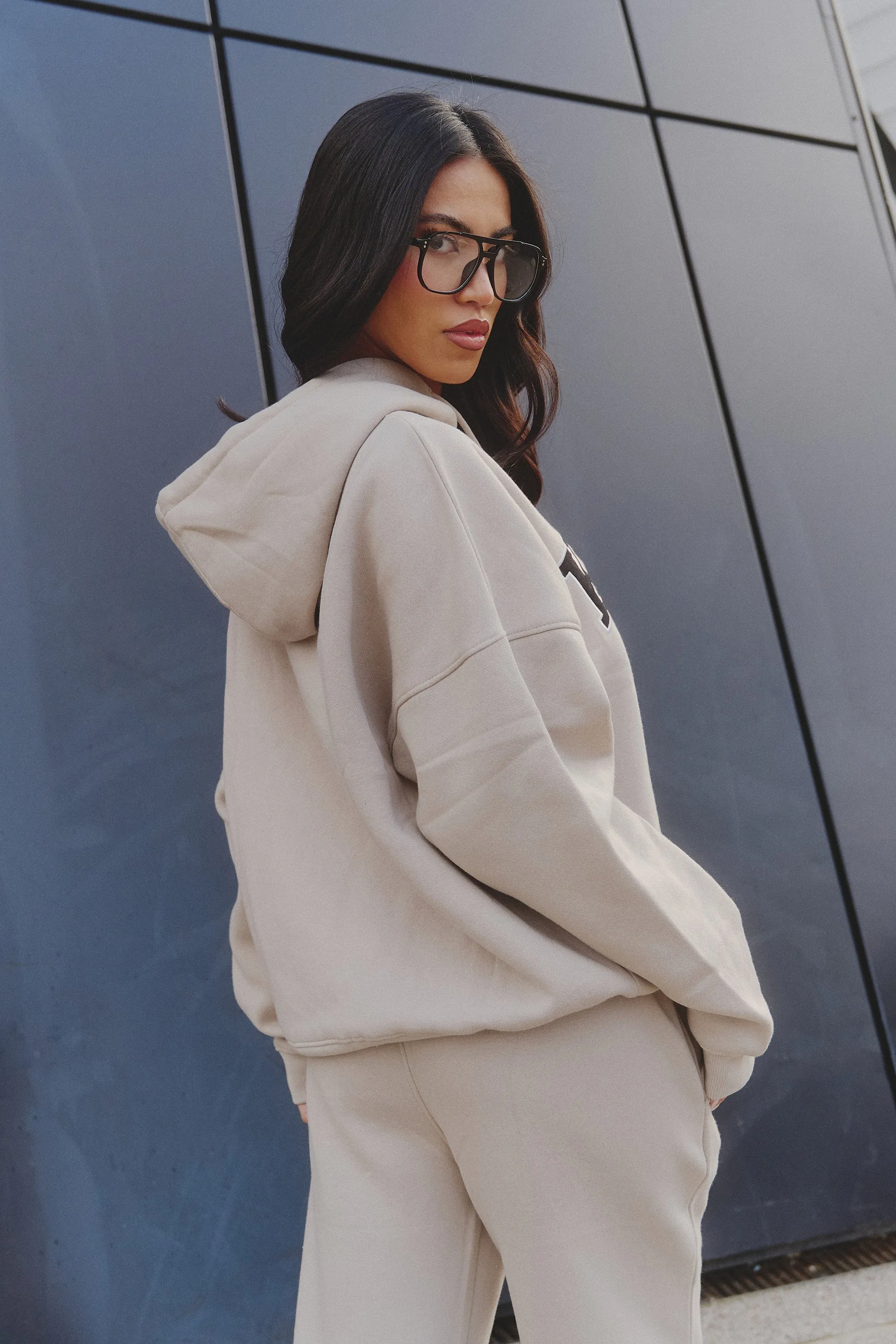Kaiia Slogan Oversized Hoodie Almond sold by Kaiia the label product image thumbnail 2
