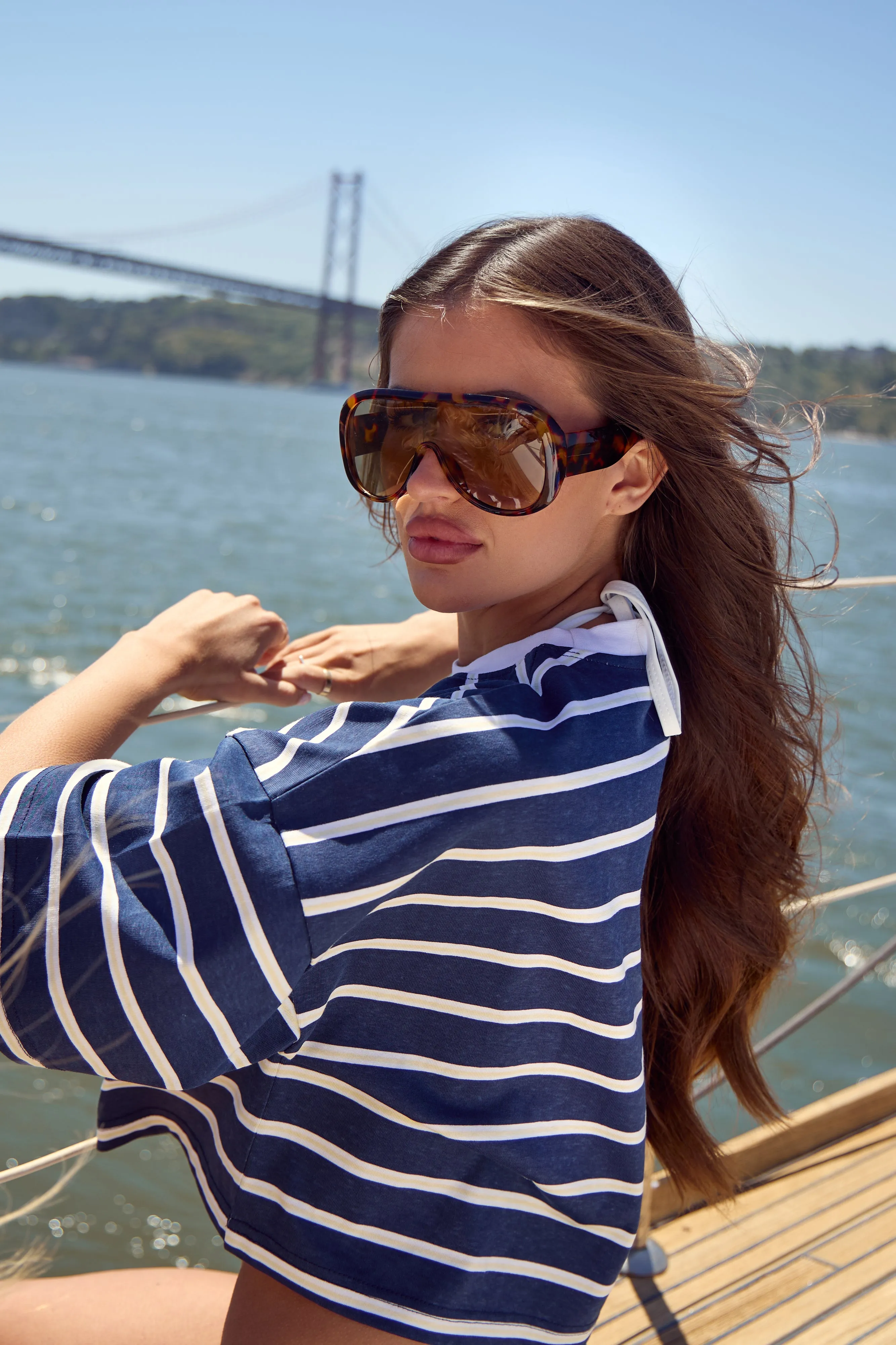 Kaiia Oversized Aviator Sunglasses Tort sold by Kaiia the label product image thumbnail 2