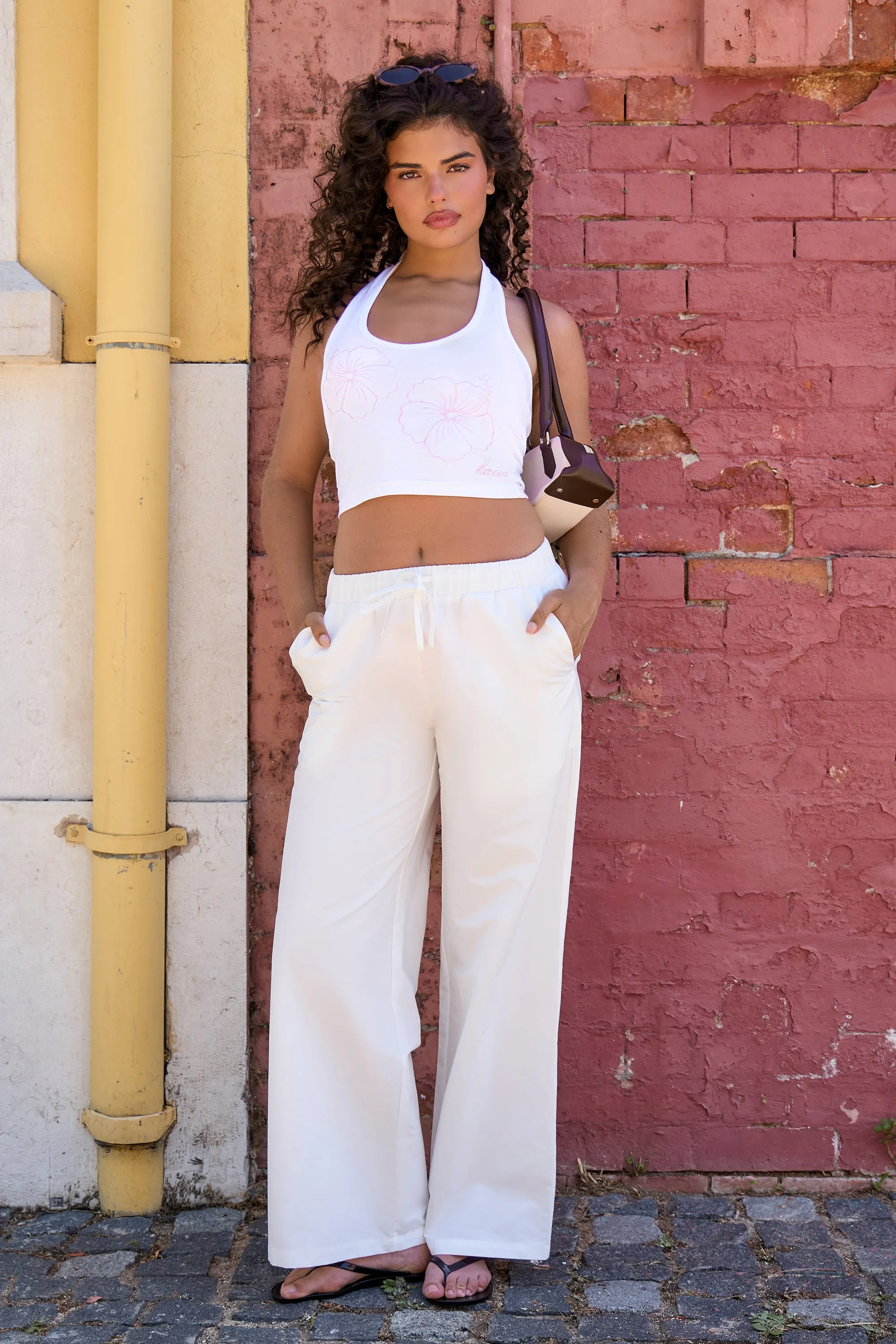 Kaiia Woven Straight Leg Trousers White sold by Kaiia the label