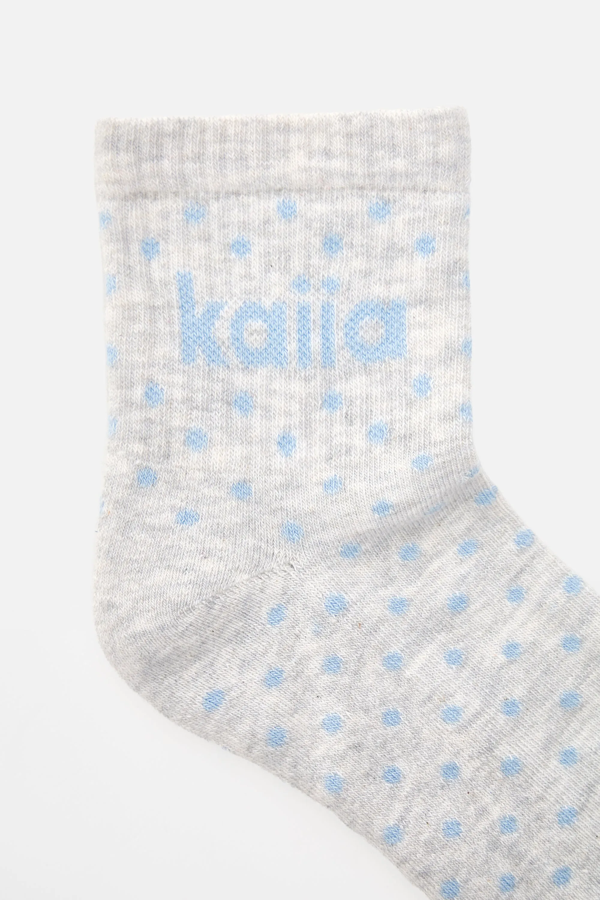 Pack of Three Kaiia Slogan Socks Polka Dot, Sage & Pink sold by Kaiia the label product image thumbnail 3