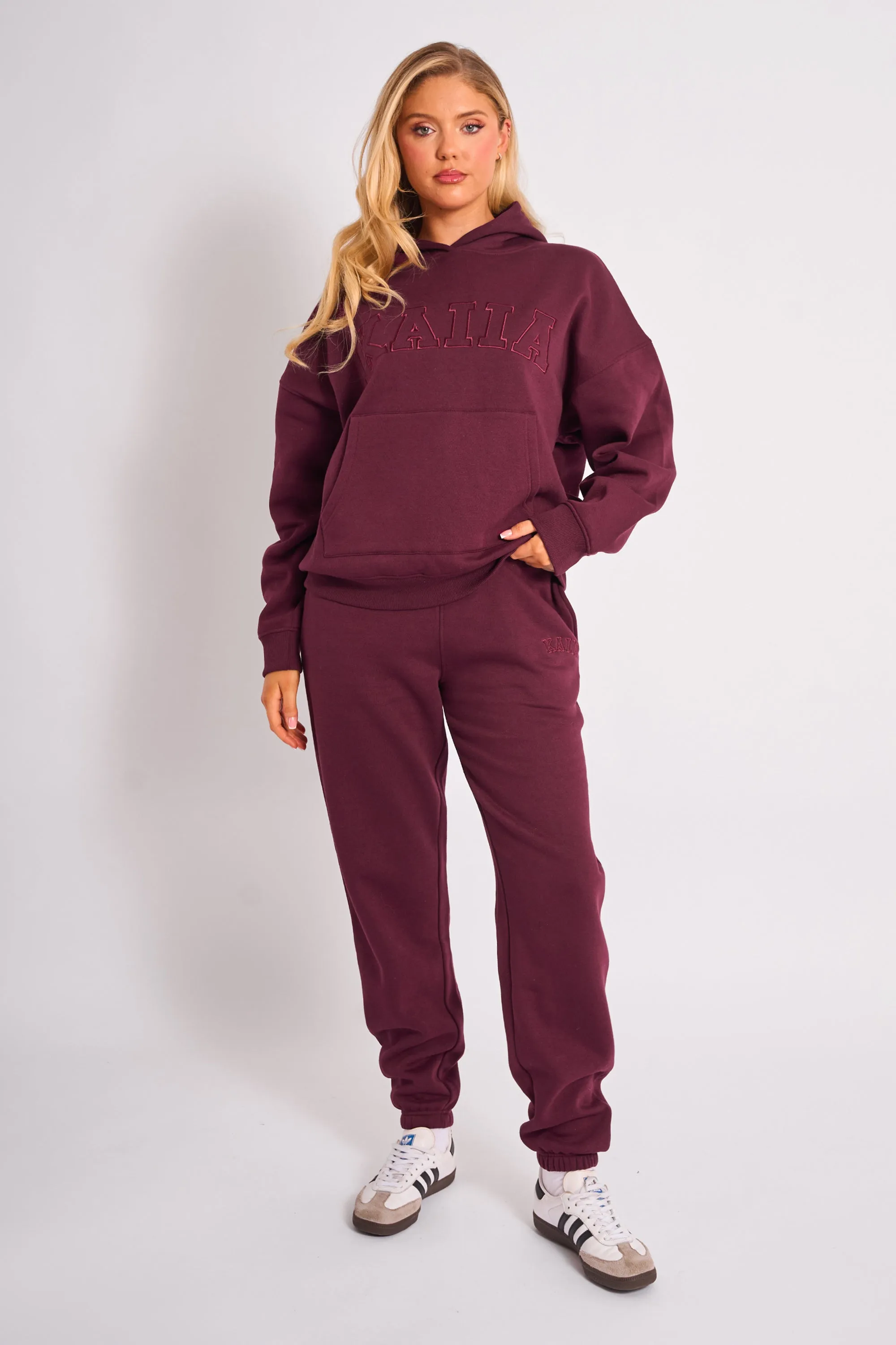 Kaiia Slogan Oversized Hoodie Plum sold by Kaiia the label product image thumbnail 3
