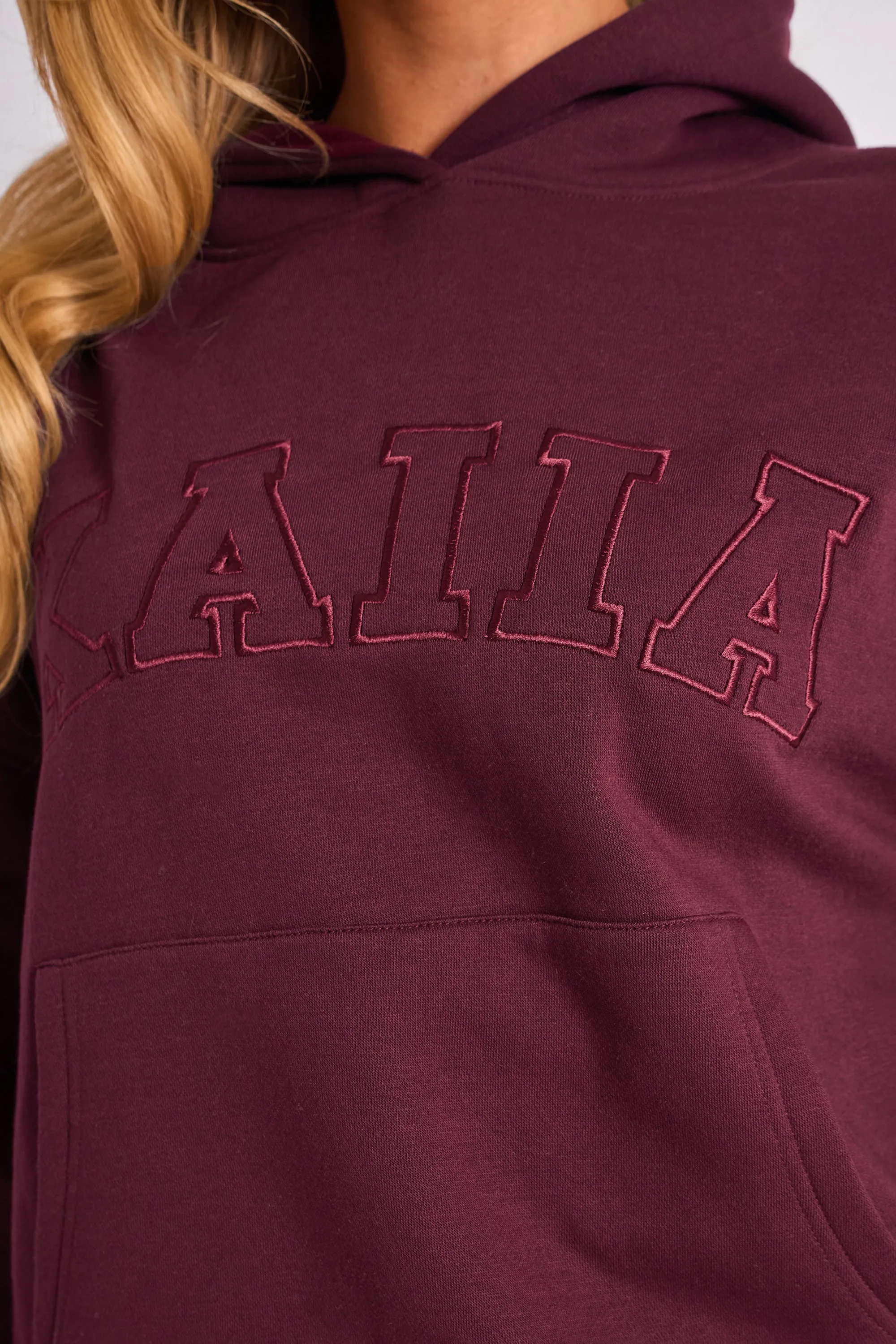 Kaiia Slogan Oversized Hoodie Plum sold by Kaiia the label product image thumbnail 4