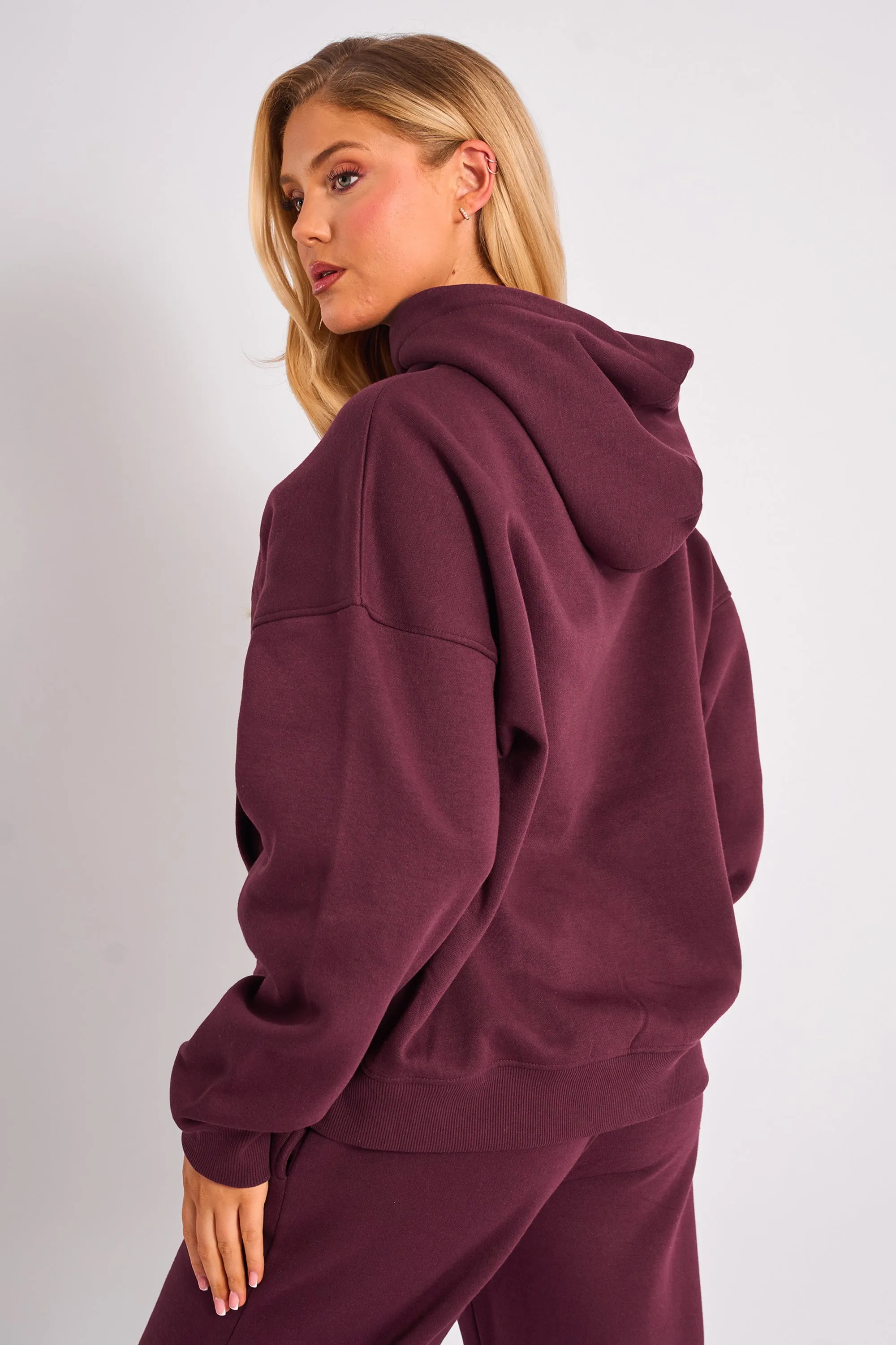 Kaiia Slogan Oversized Hoodie Plum sold by Kaiia the label product image thumbnail 2