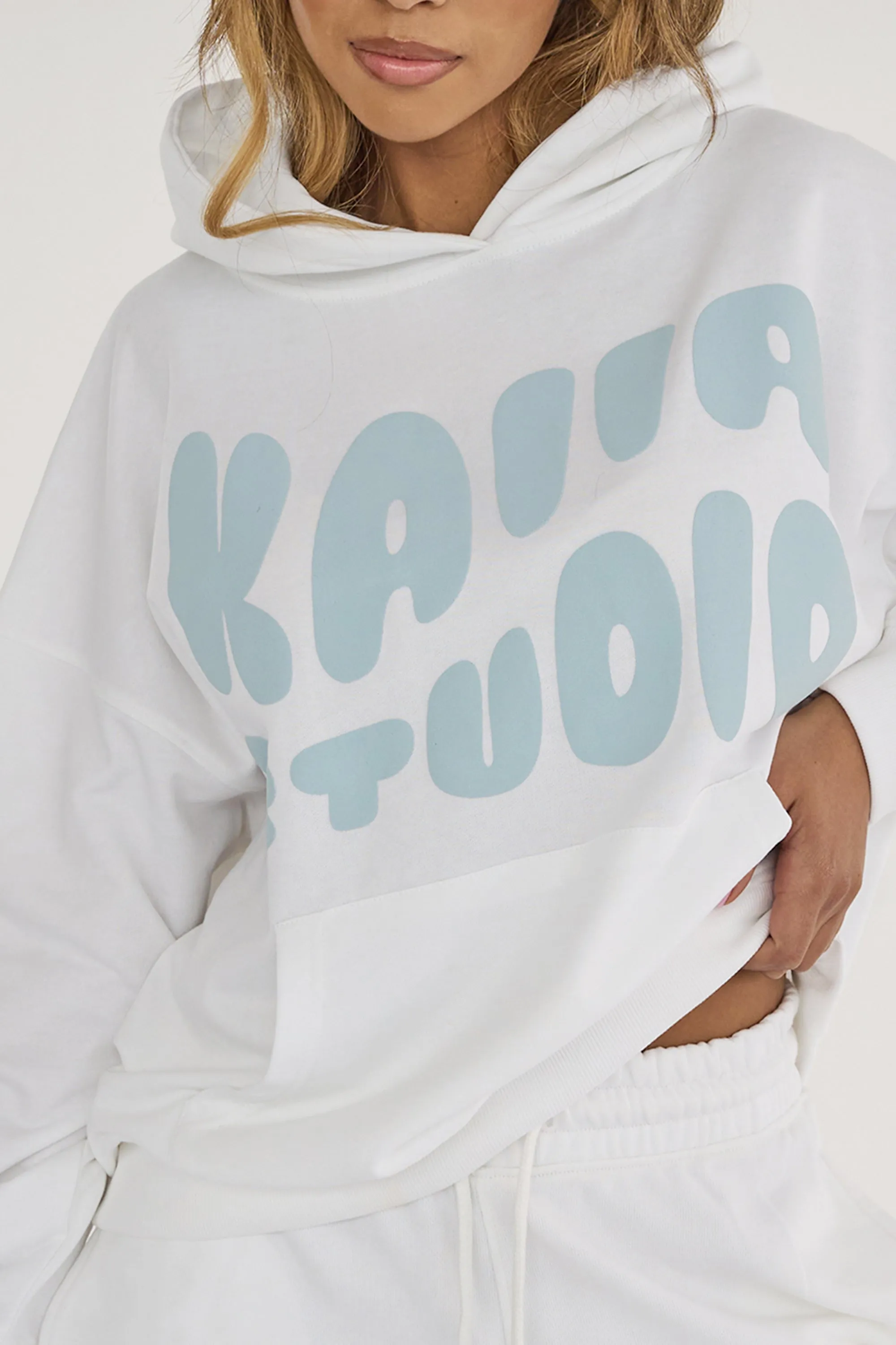 Kaiia Studio Bubble Logo Oversized Hoodie White & Blue sold by Kaiia the label product image thumbnail 2