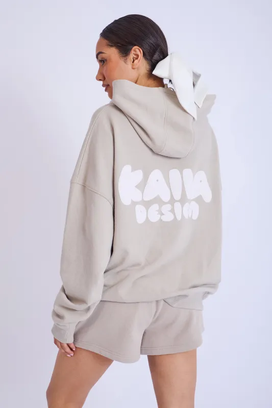 Kaiia Design Bubble Print Oversized Hoodie Stone made by Kaiia the label