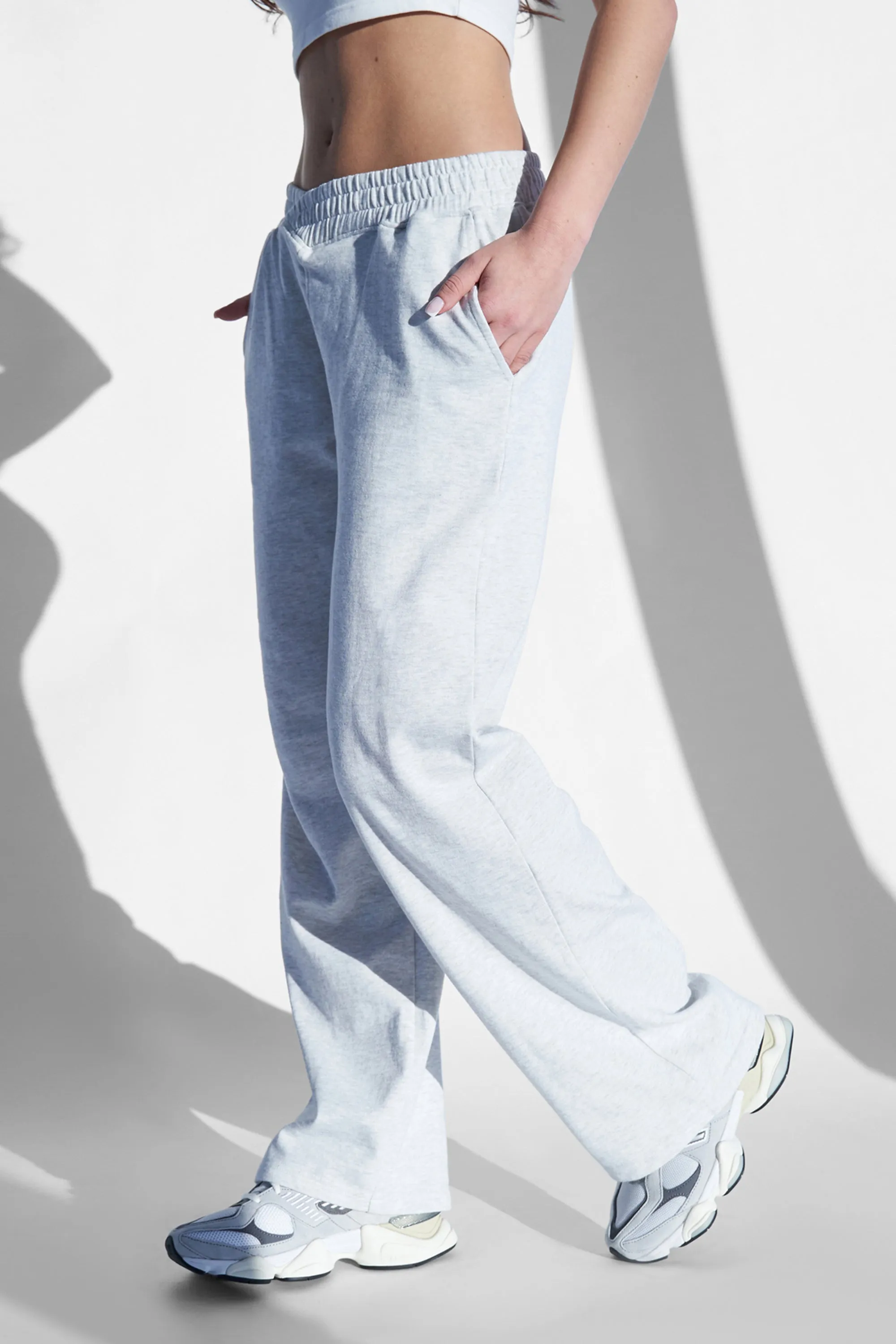 Kaiia V Waistband Wide leg Jogger Grey Marl sold by Kaiia the label product image thumbnail 2