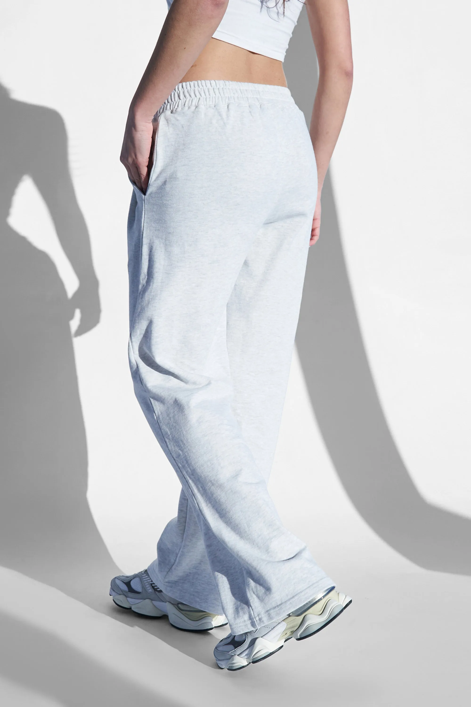 Kaiia V Waistband Wide leg Jogger Grey Marl sold by Kaiia the label product image thumbnail 3