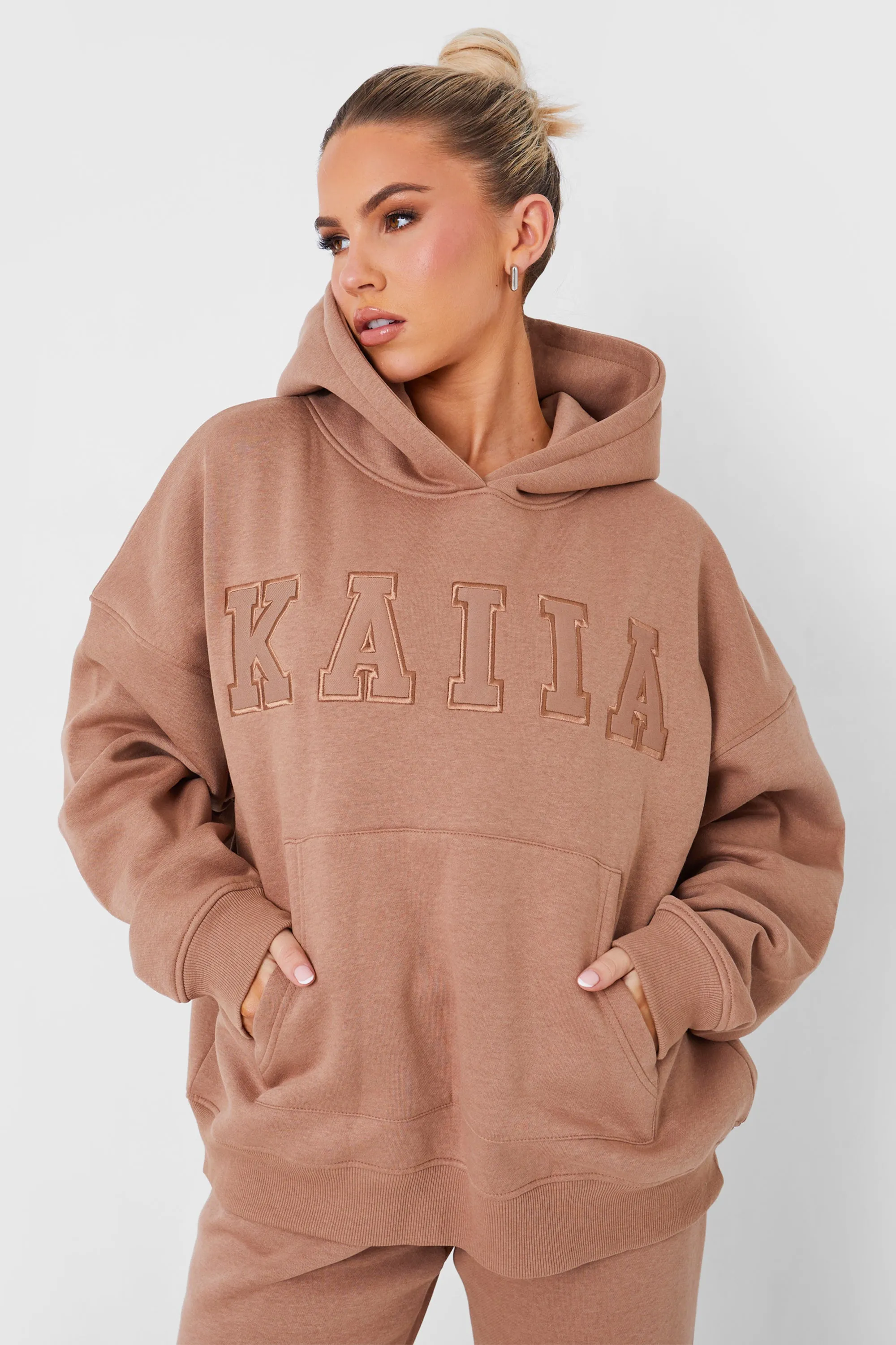 Kaiia Oversized Logo Hoodie in Caramel sold by Kaiia the label