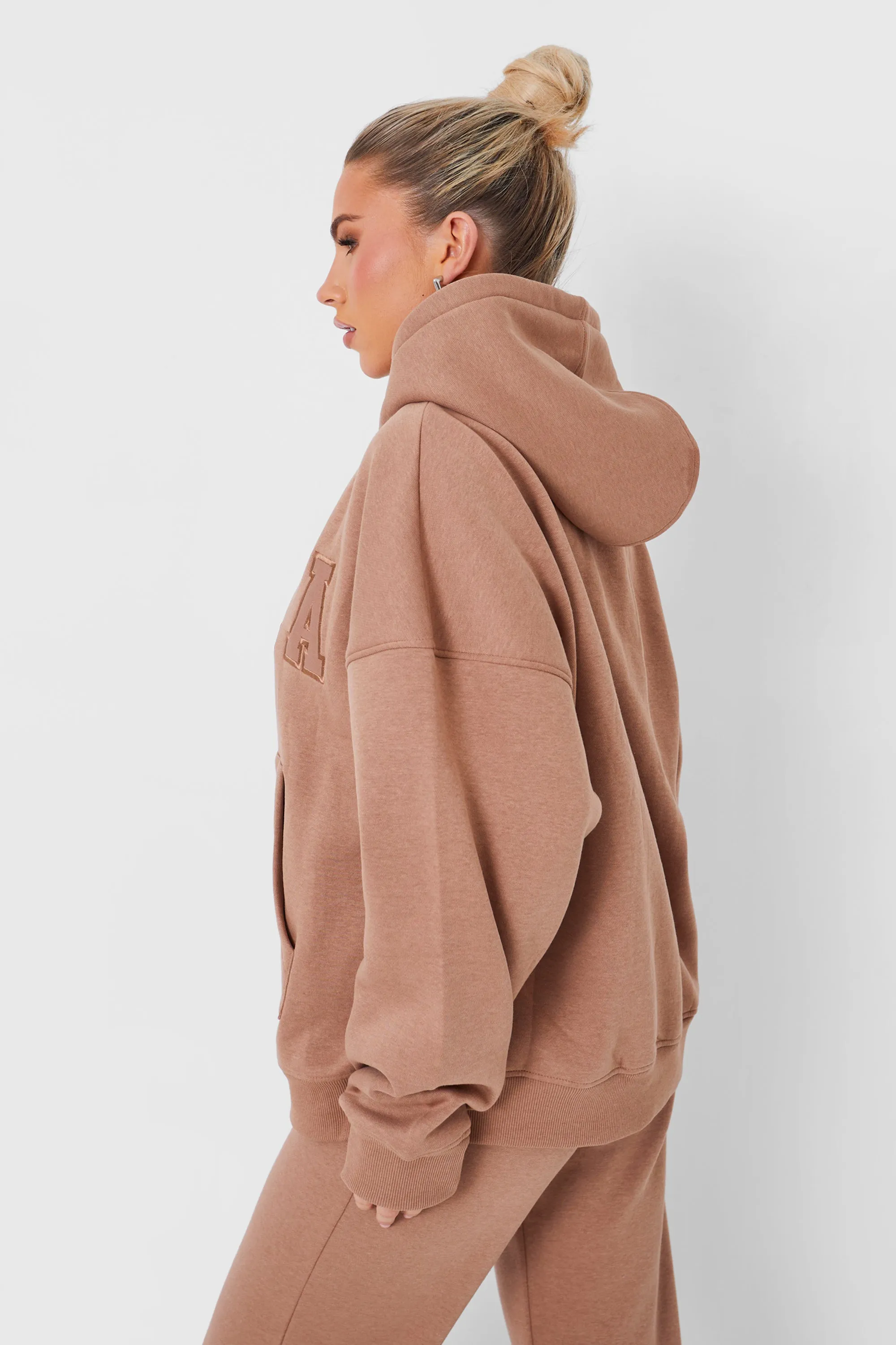 Kaiia Oversized Logo Hoodie in Caramel sold by Kaiia the label product image thumbnail 4