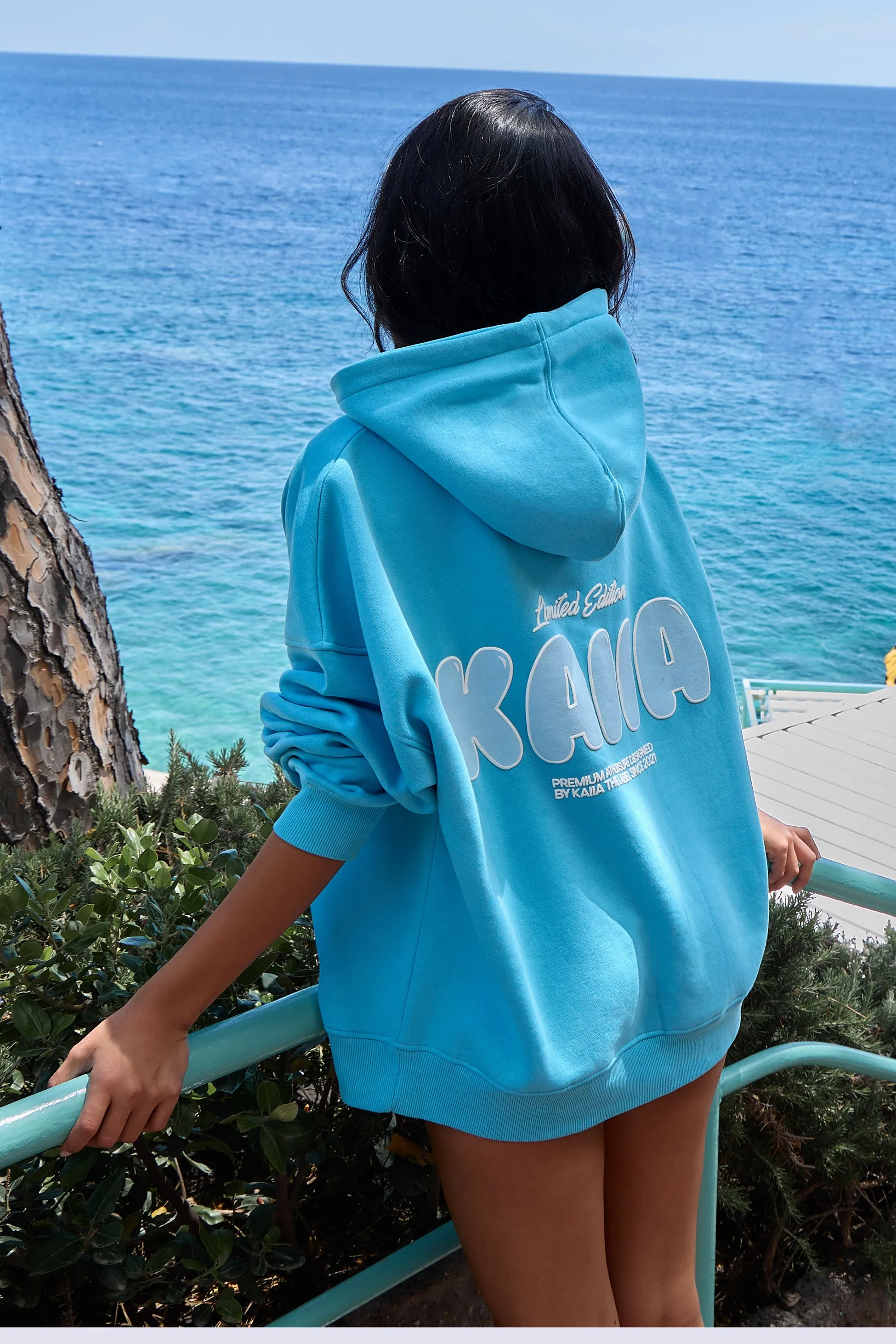 Kaiia Bubble Graphic Oversized Hoodie Pool Blue sold by Kaiia the label