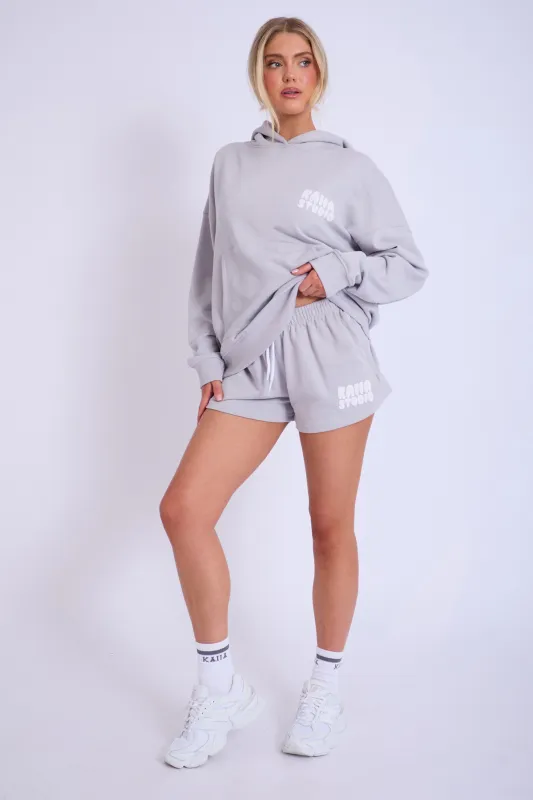 Kaiia Studio Bubble Logo Sweat Shorts Light Grey made by Kaiia the label