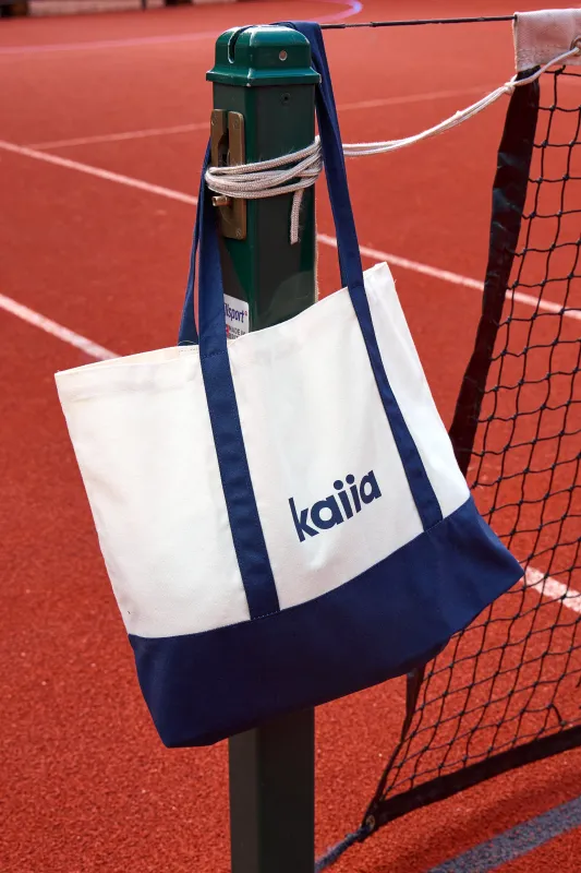 Kaiia Sporty Large Tote Bag Cream & Navy made by Kaiia the label
