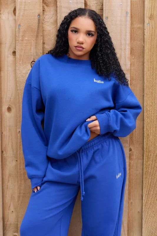 Kaiia Logo Oversized Sweatshirt Deep Cobalt made by Kaiia the label