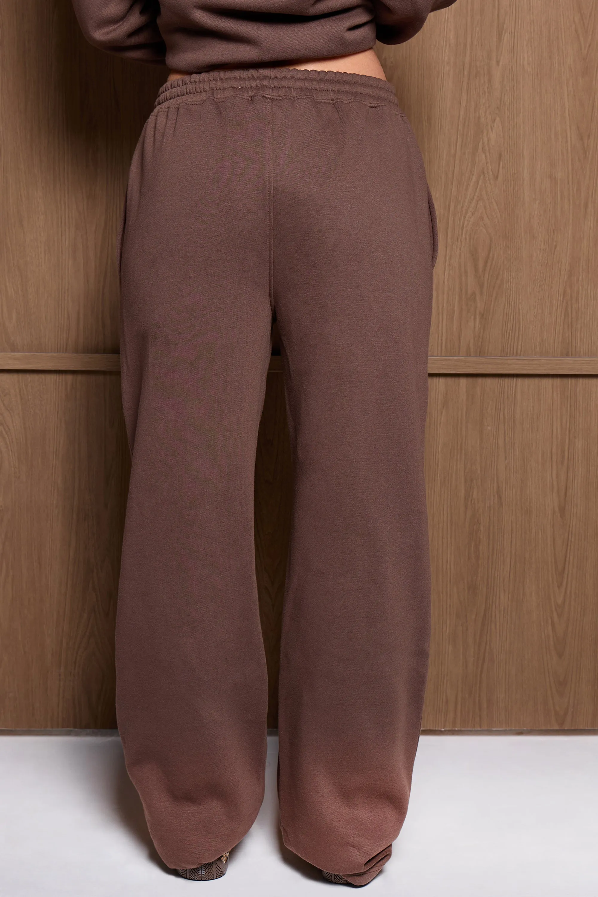 Kaiia Logo Wide Leg Joggers Brown & Red sold by Kaiia the label product image thumbnail 4