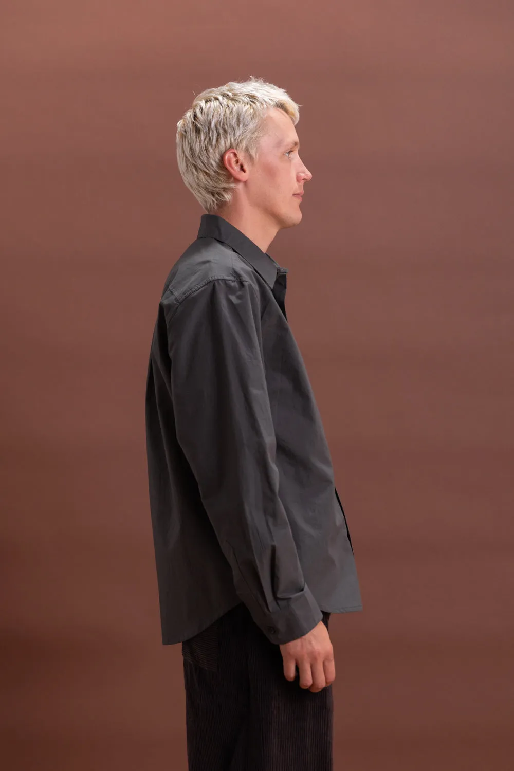 FILTER SHIRT IN CHARCOAL COTTON WASHI sold by Boswell product image thumbnail 2