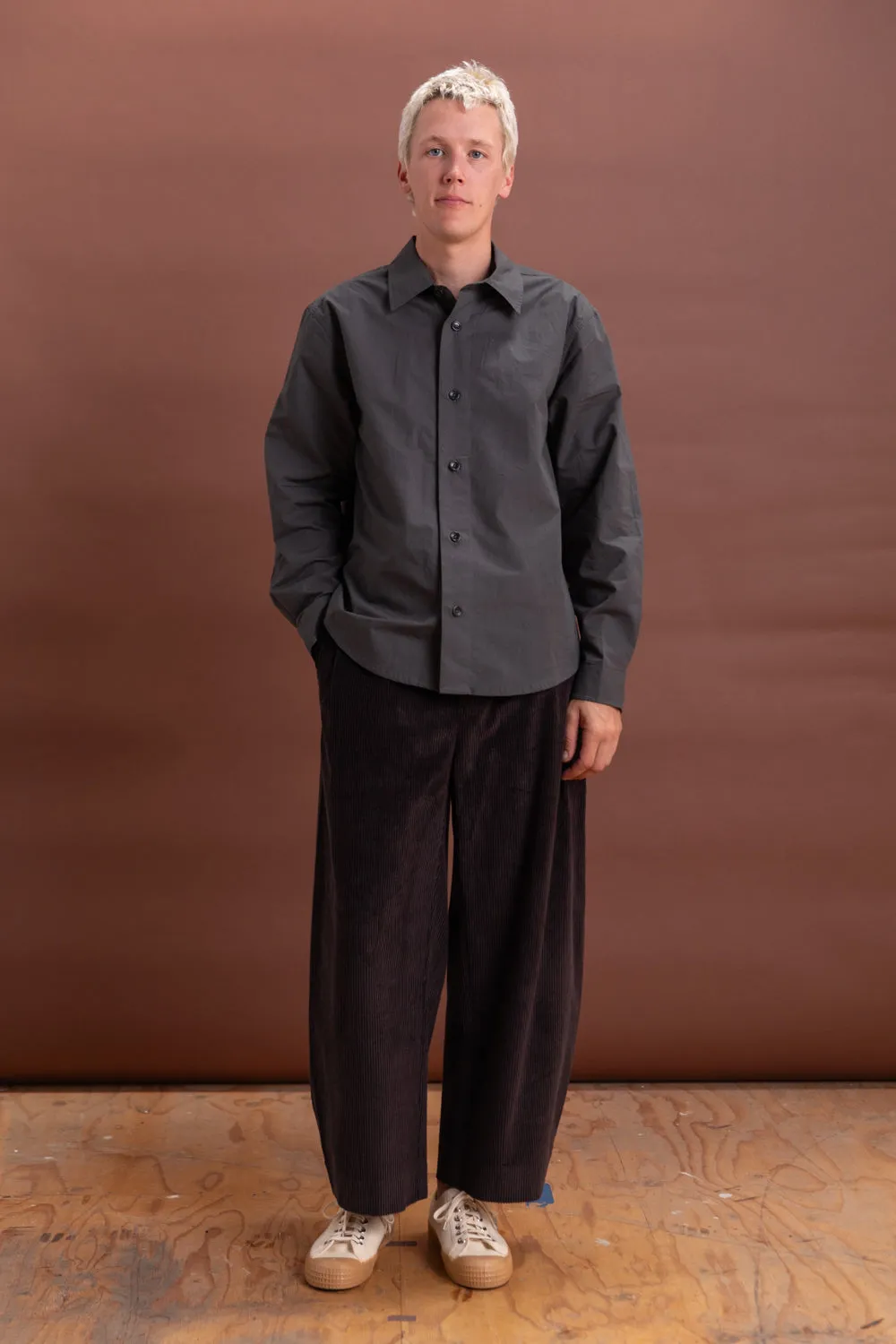 FILTER SHIRT IN CHARCOAL COTTON WASHI sold by Boswell product image thumbnail 3