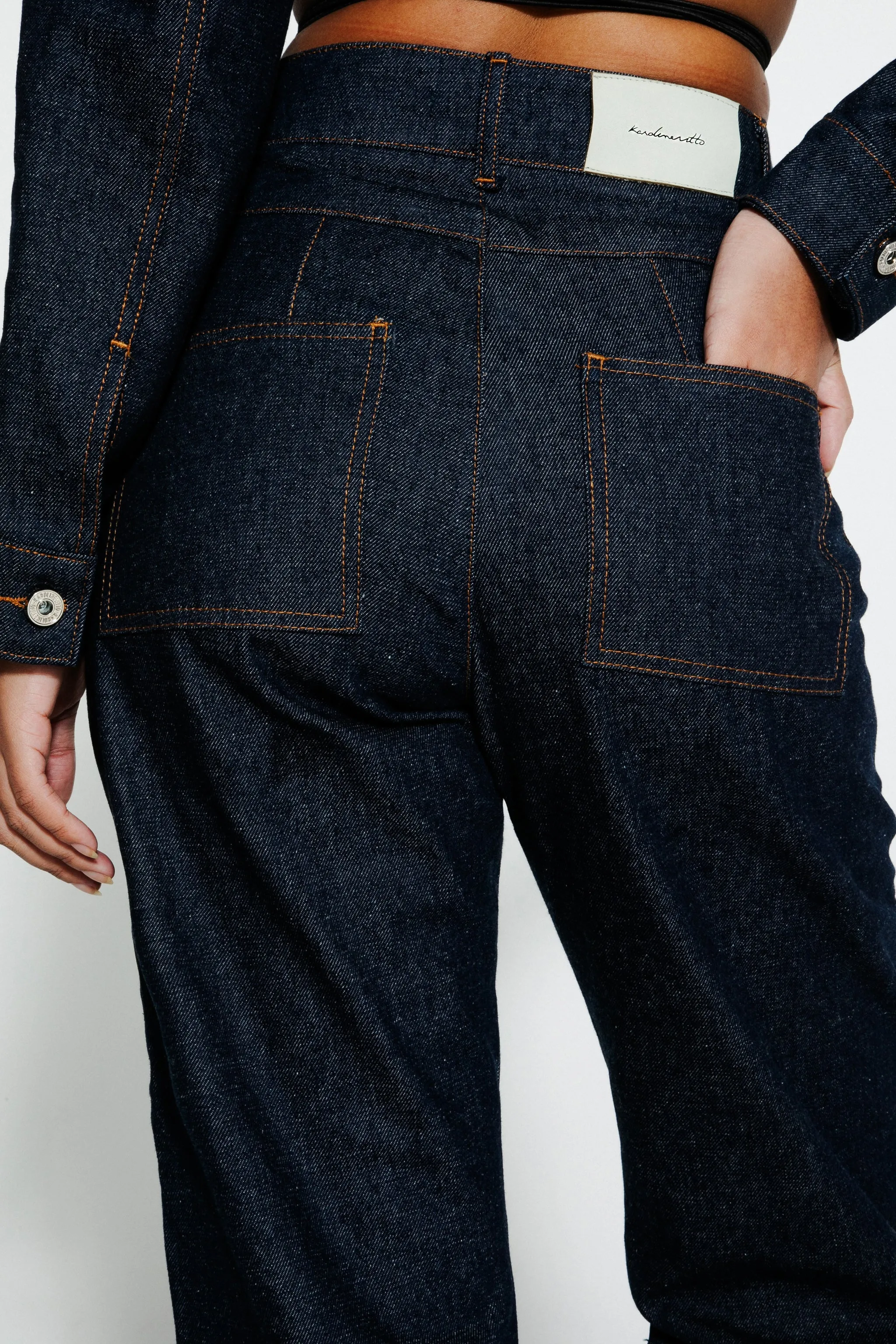 Mesh Detail Straight-Leg Jeans sold by Karoline Vitto product image thumbnail 4