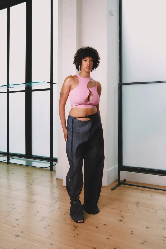 Pinstripe Belly Button Trousers sold by Karoline Vitto