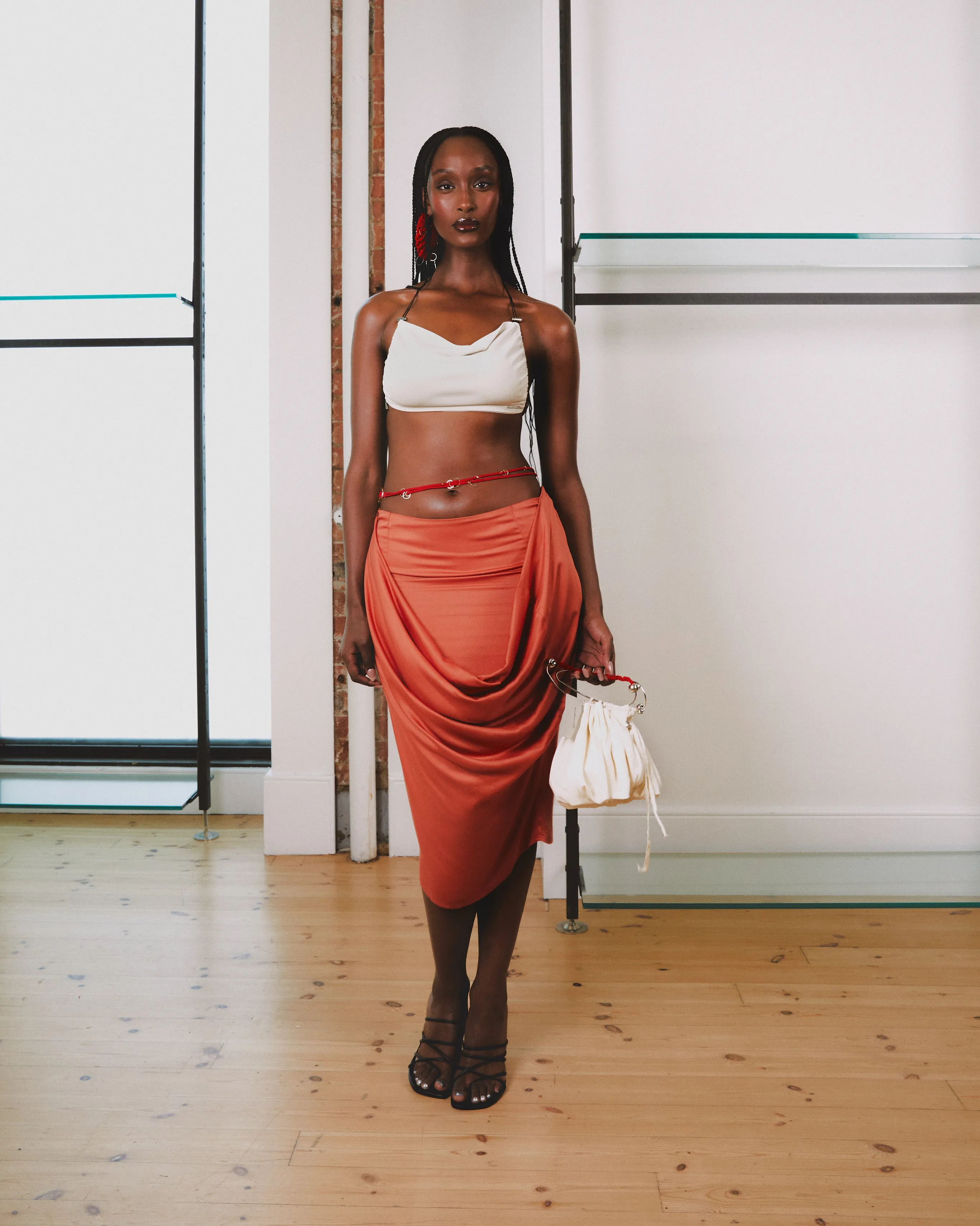 Cowl Midi Skirt sold by Karoline Vitto