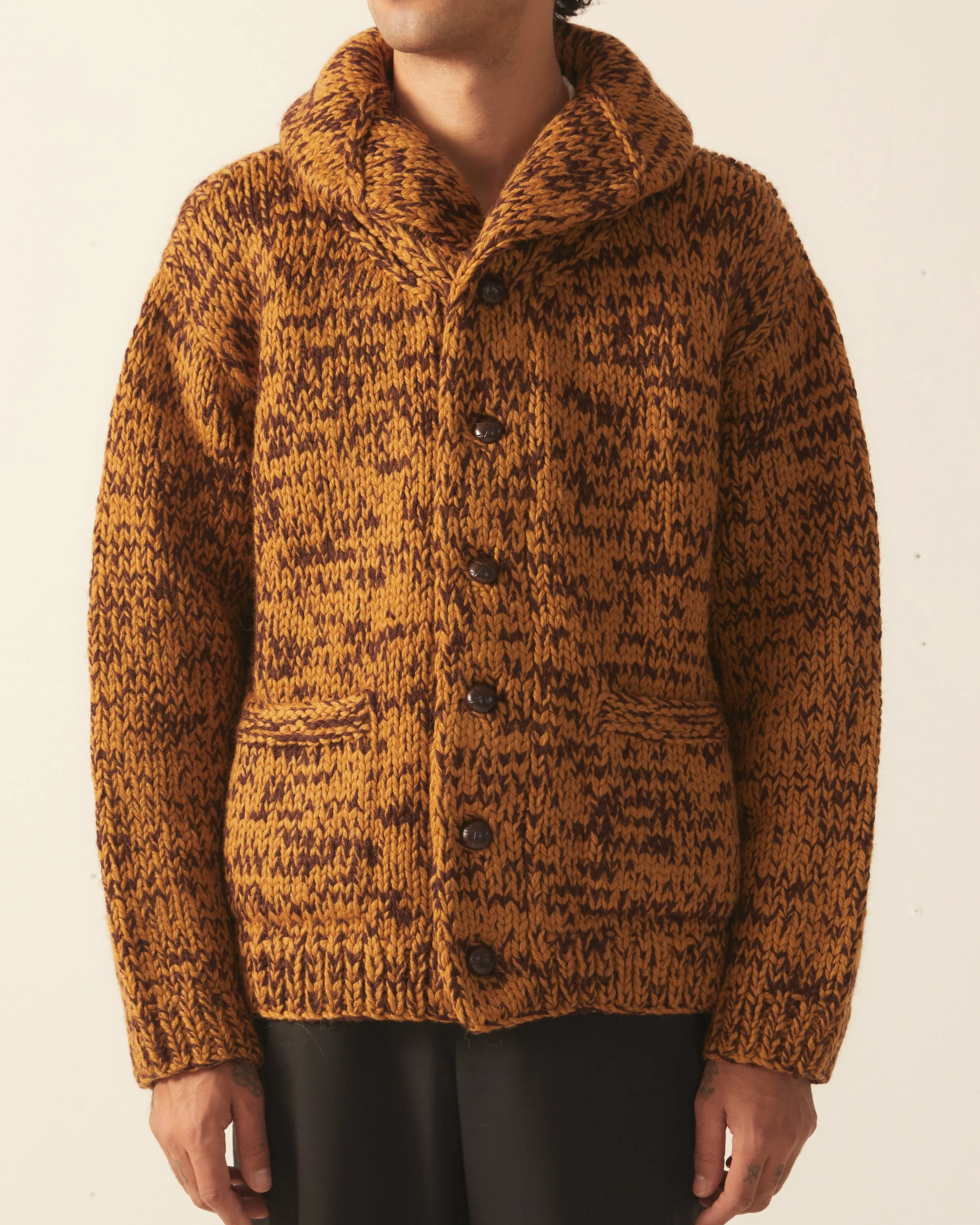 Gluckow Cardigan - Brown Yellow sold by BODE product image thumbnail 2