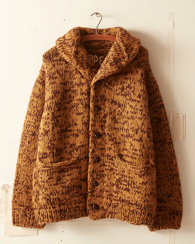 Gluckow Cardigan - Brown Yellow sold by BODE