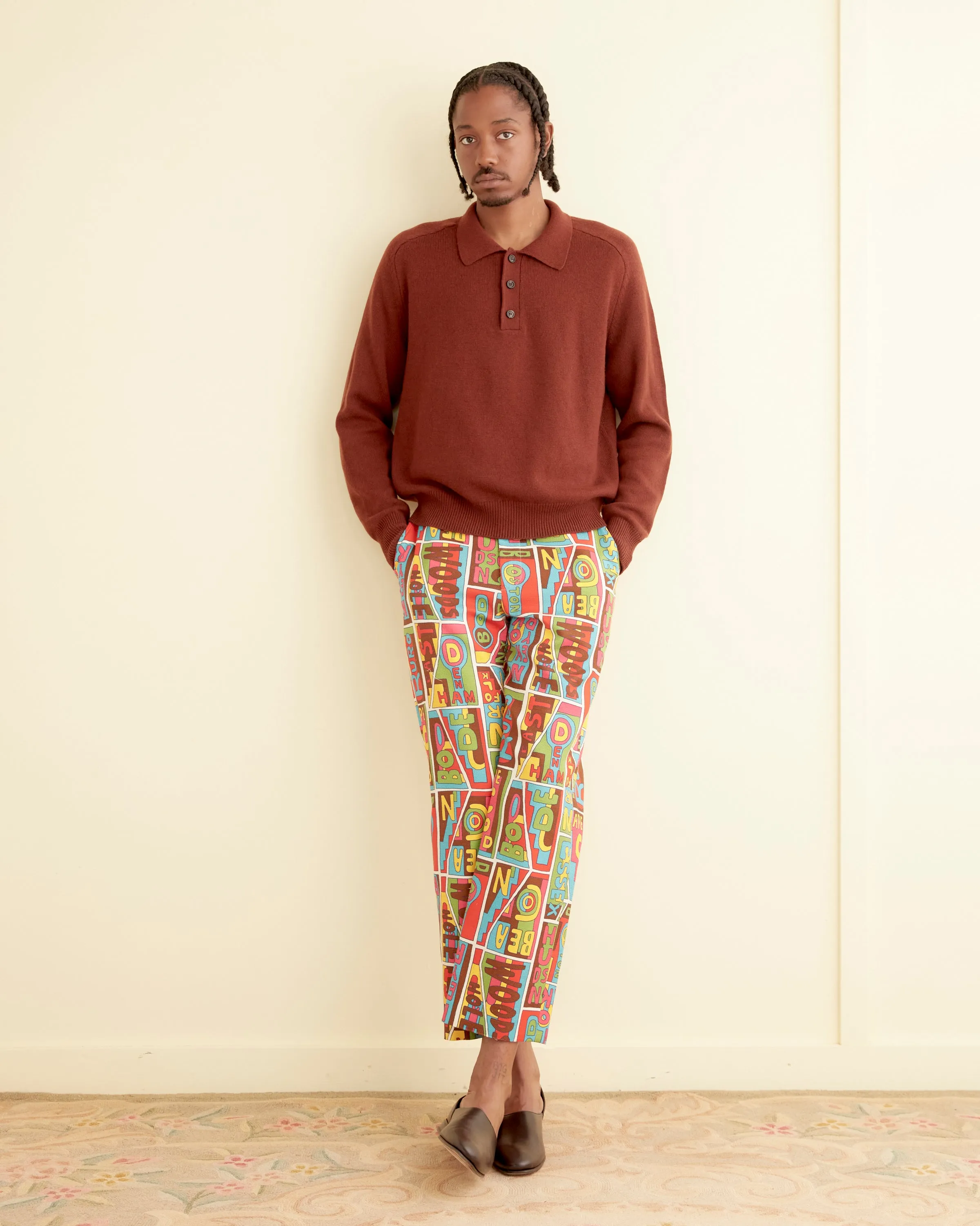 Cashmere Polo - Warm Brown sold by BODE