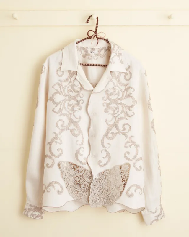 Crystal Curls Long Sleeve Shirt - M sold by BODE