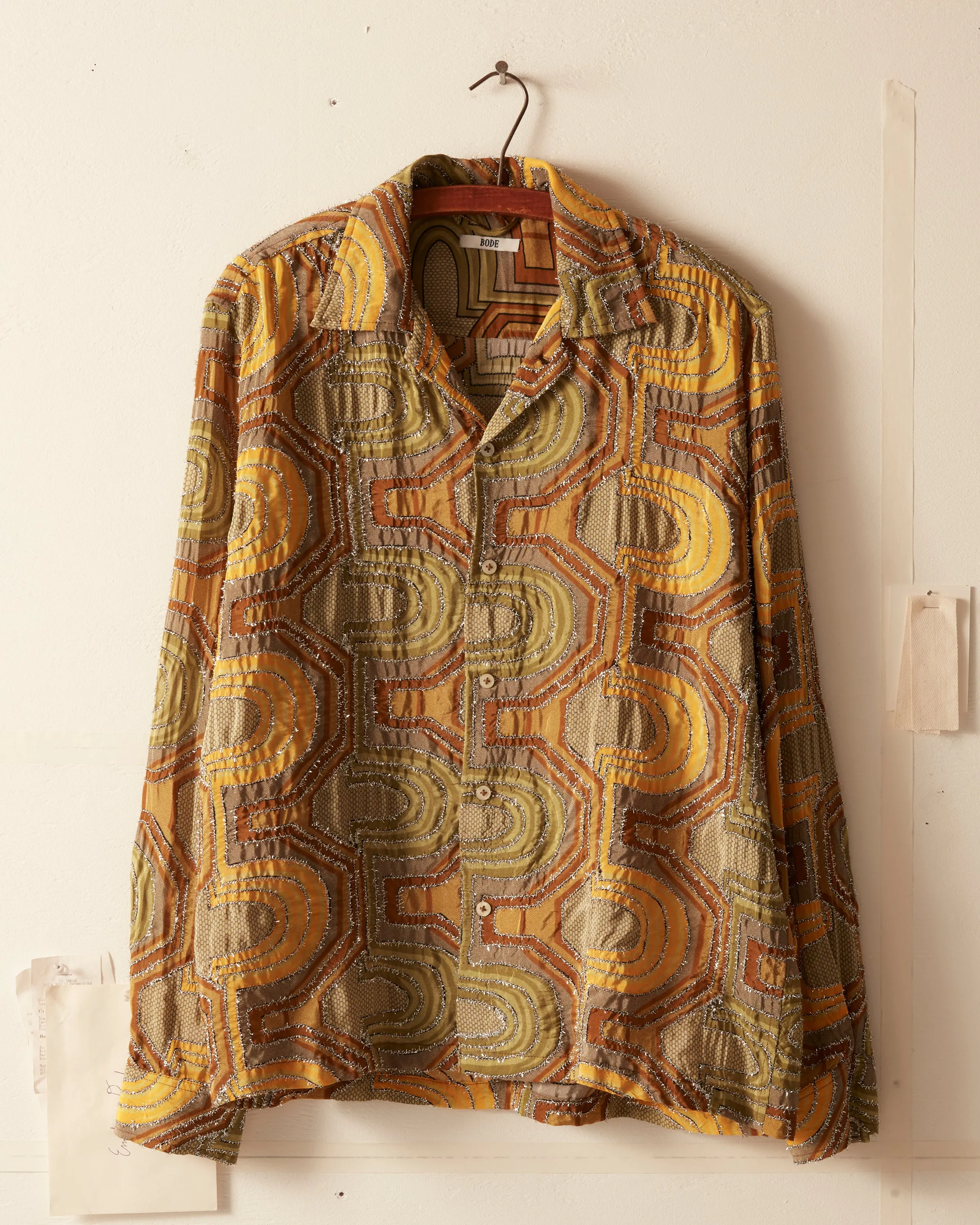 Disco Tinsel Long Sleeve Shirt sold by BODE