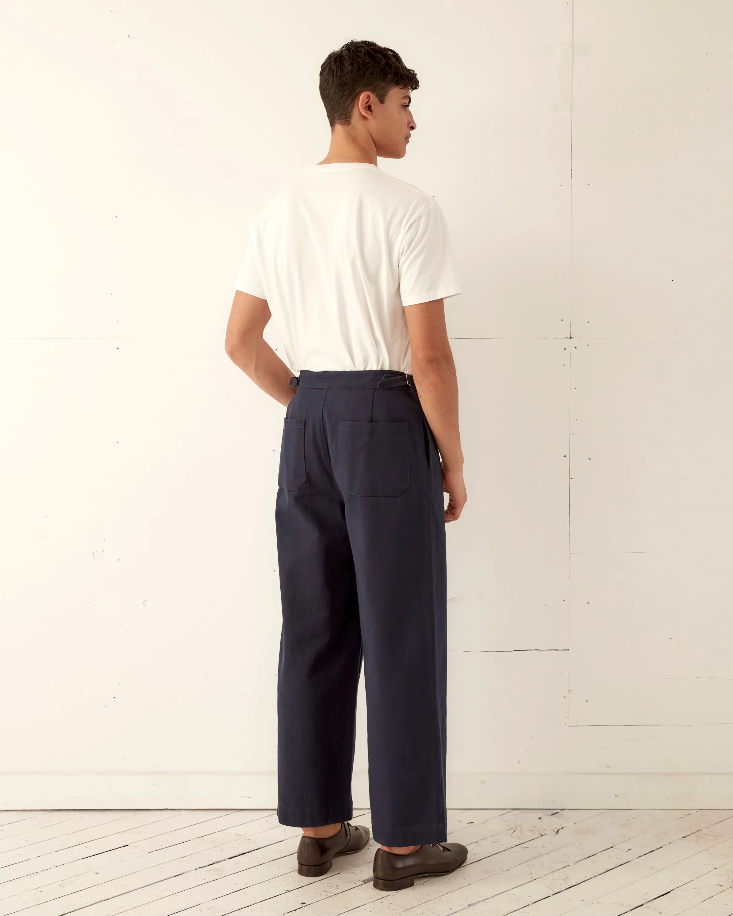 Wide Leg Snap Trousers - Navy sold by BODE product image thumbnail 5