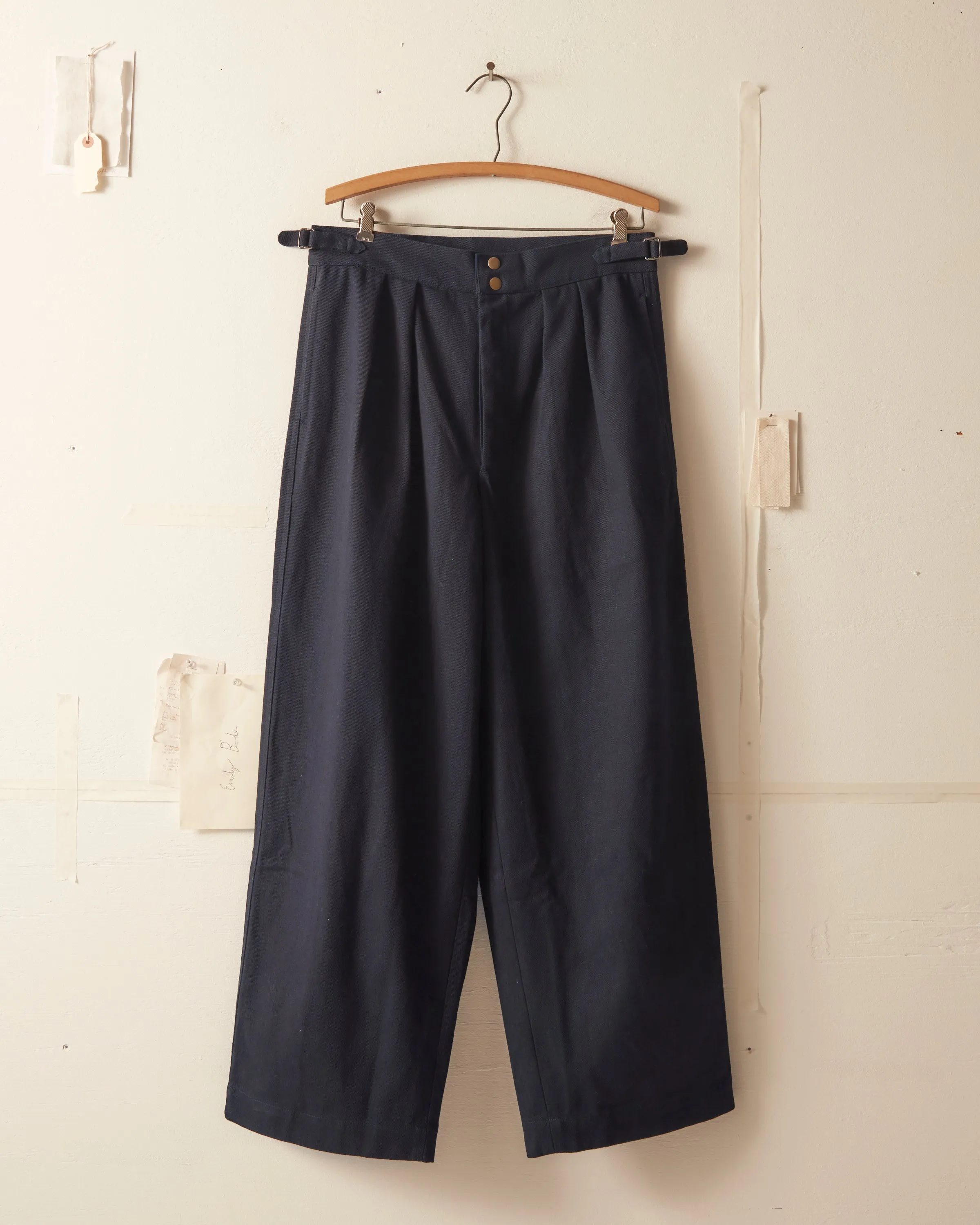 Wide Leg Snap Trousers - Navy sold by BODE product image thumbnail 3