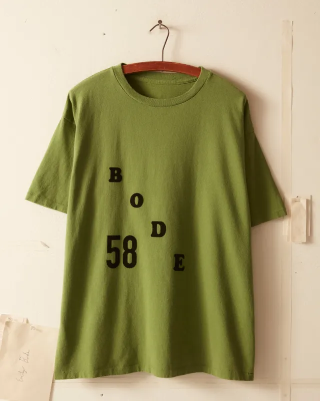Flocked Bode Tee - Green sold by BODE