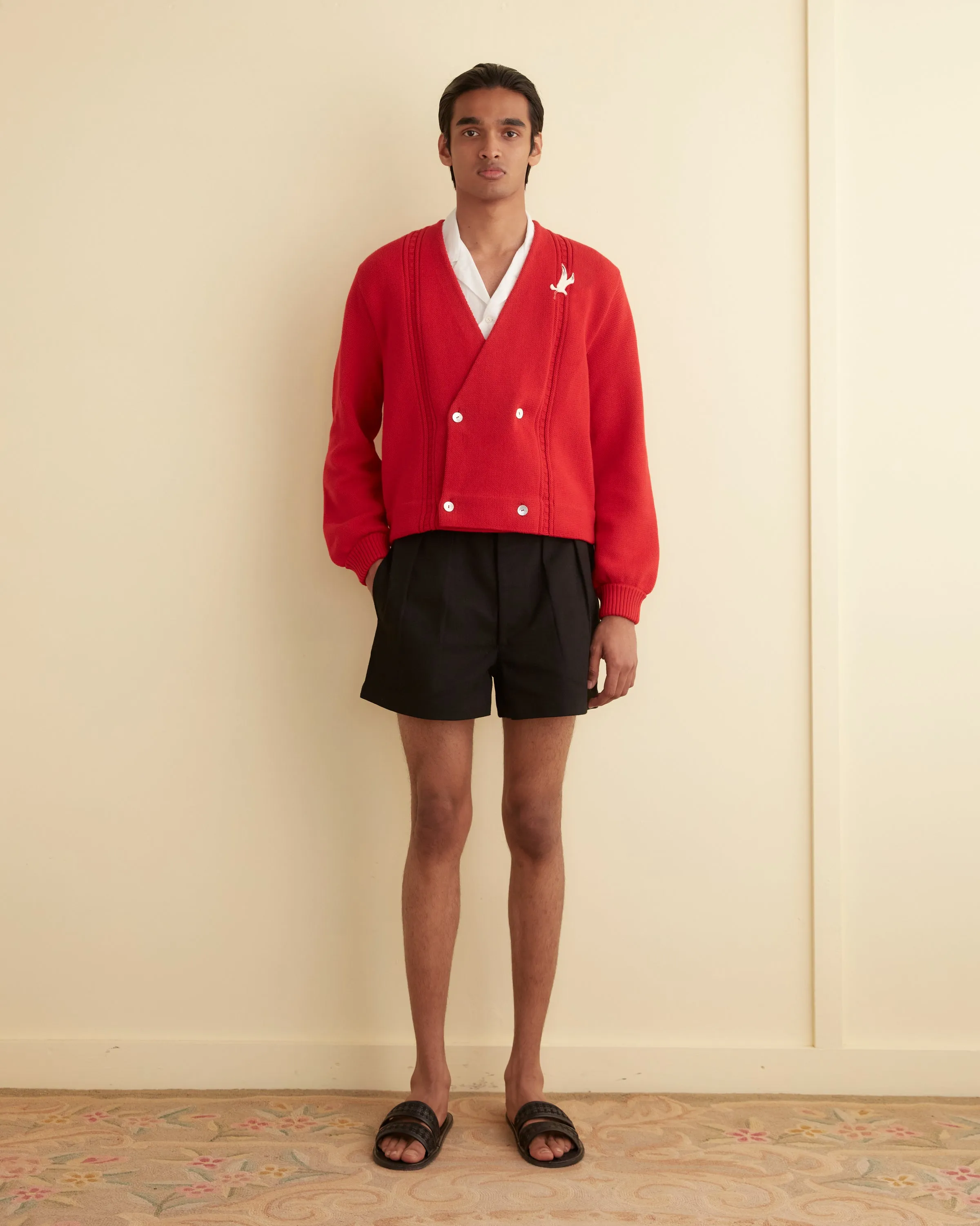 Double-Breasted Cardigan - Red sold by BODE