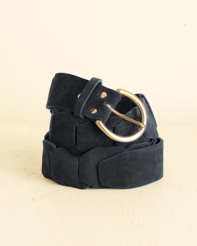 Suede Link Belt - Navy sold by BODE