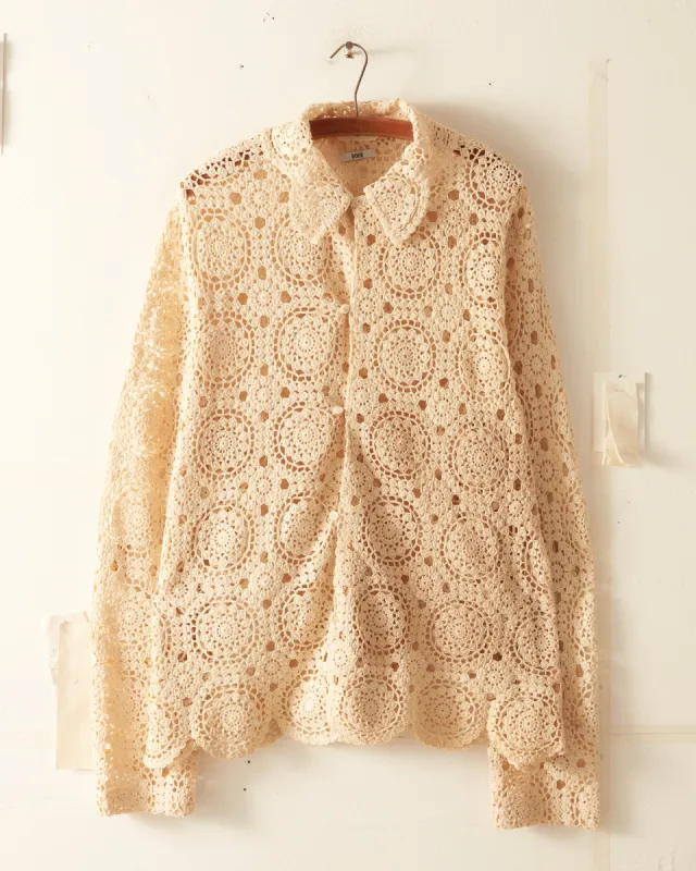 Gerace Medallion Crochet Shirt - L/XL sold by BODE