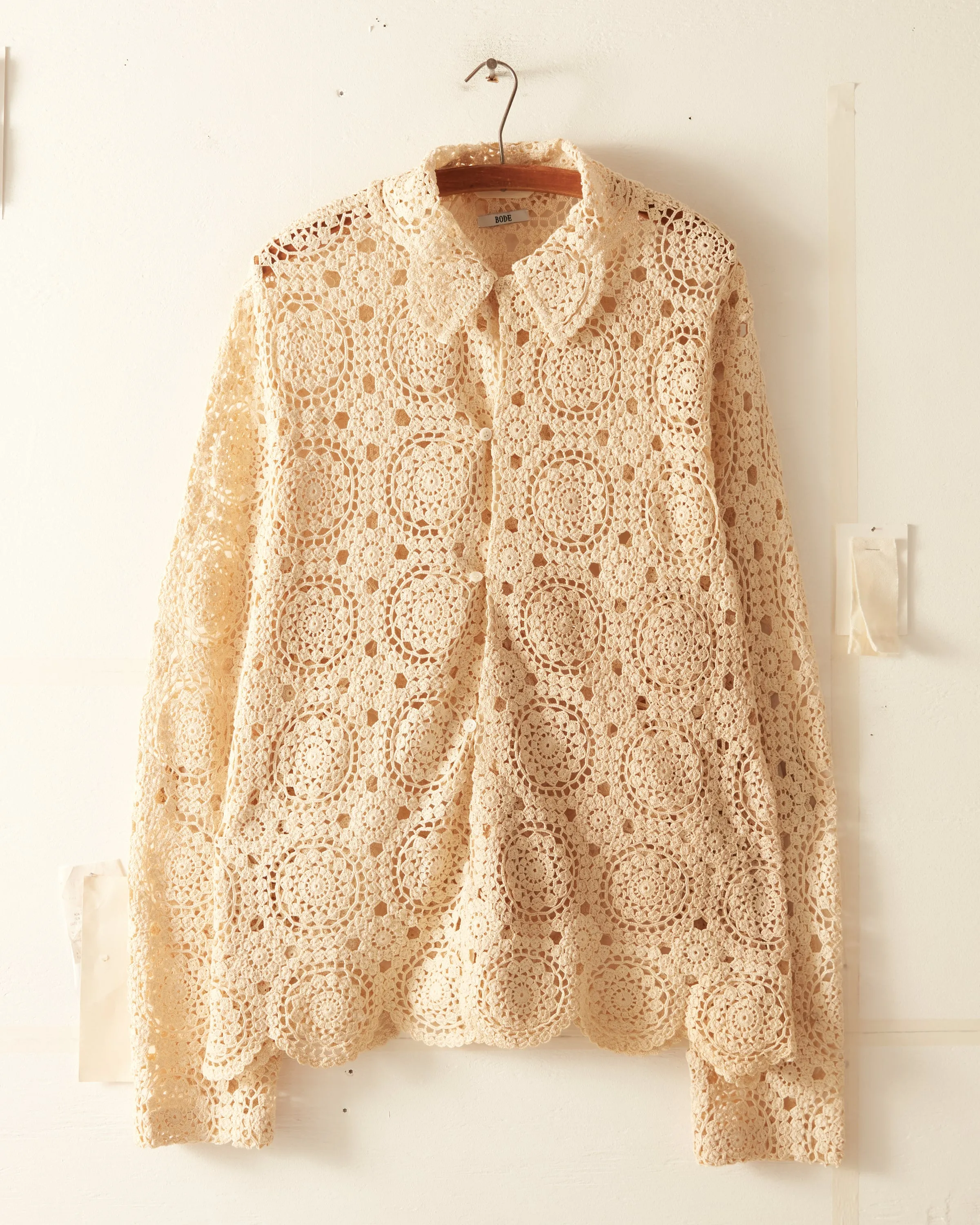Gerace Medallion Crochet Shirt - L/XL sold by BODE