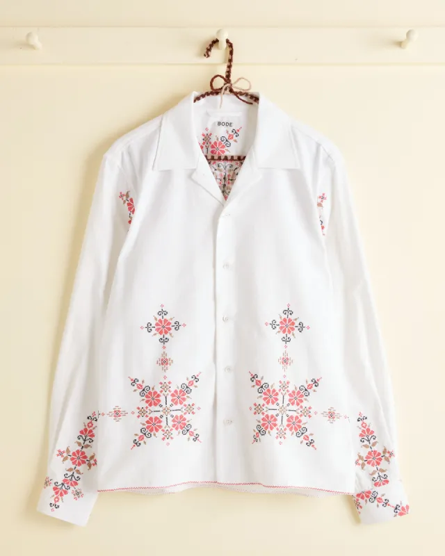 Coral Peony Long Sleeve Shirt - S sold by BODE