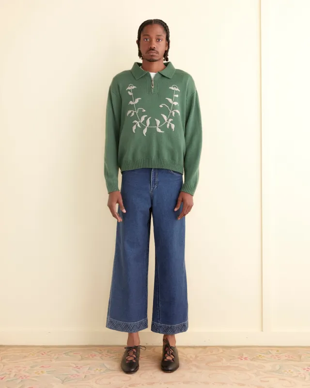 Floret Pullover - Green sold by BODE