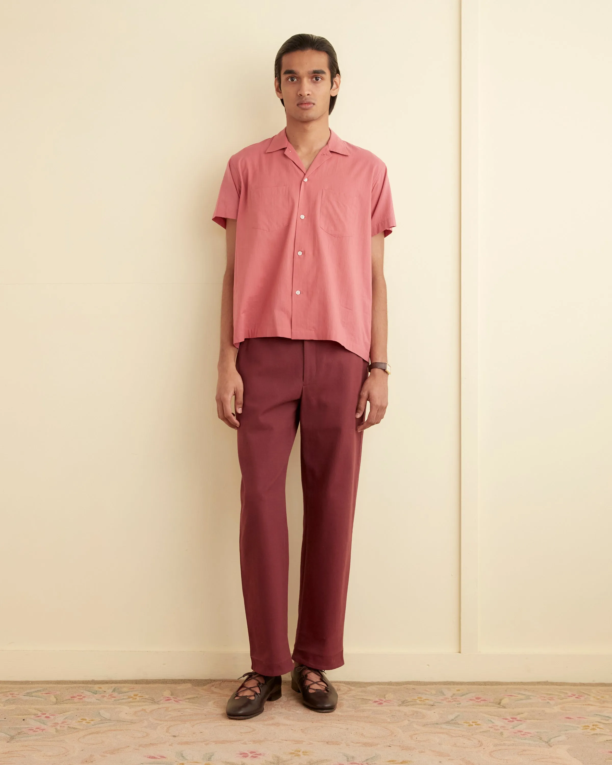 Voile Double-Pocket Short Sleeve Shirt - Pink sold by BODE
