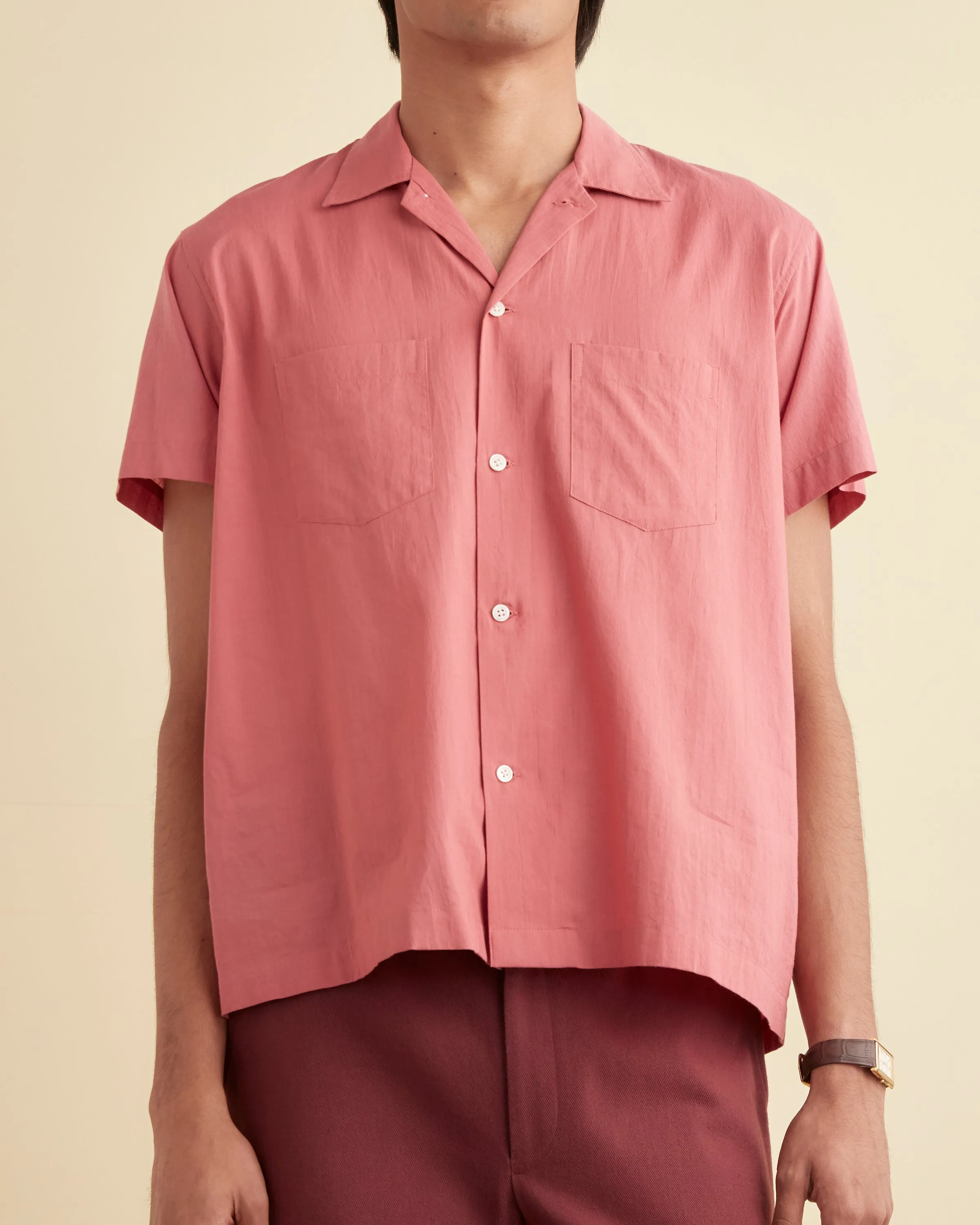 Voile Double-Pocket Short Sleeve Shirt - Pink sold by BODE product image thumbnail 2