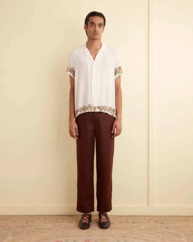 Beaded Wheat Flower Short Sleeve Shirt sold by BODE