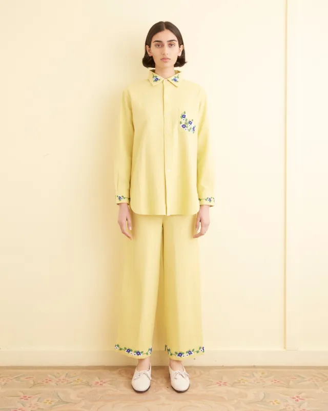 Beaded Chicory Long Sleeve Shirt sold by BODE