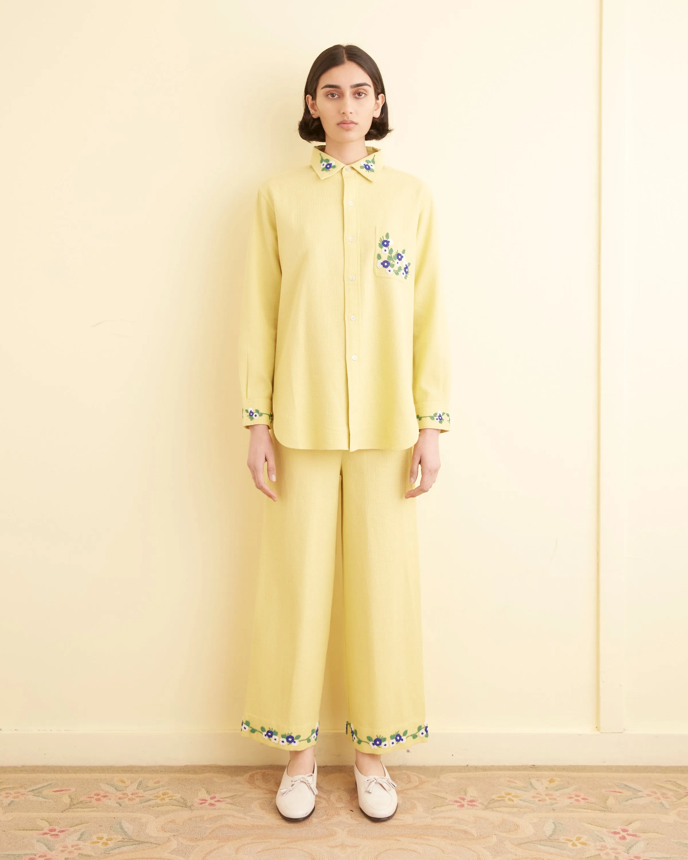 Beaded Chicory Long Sleeve Shirt sold by BODE