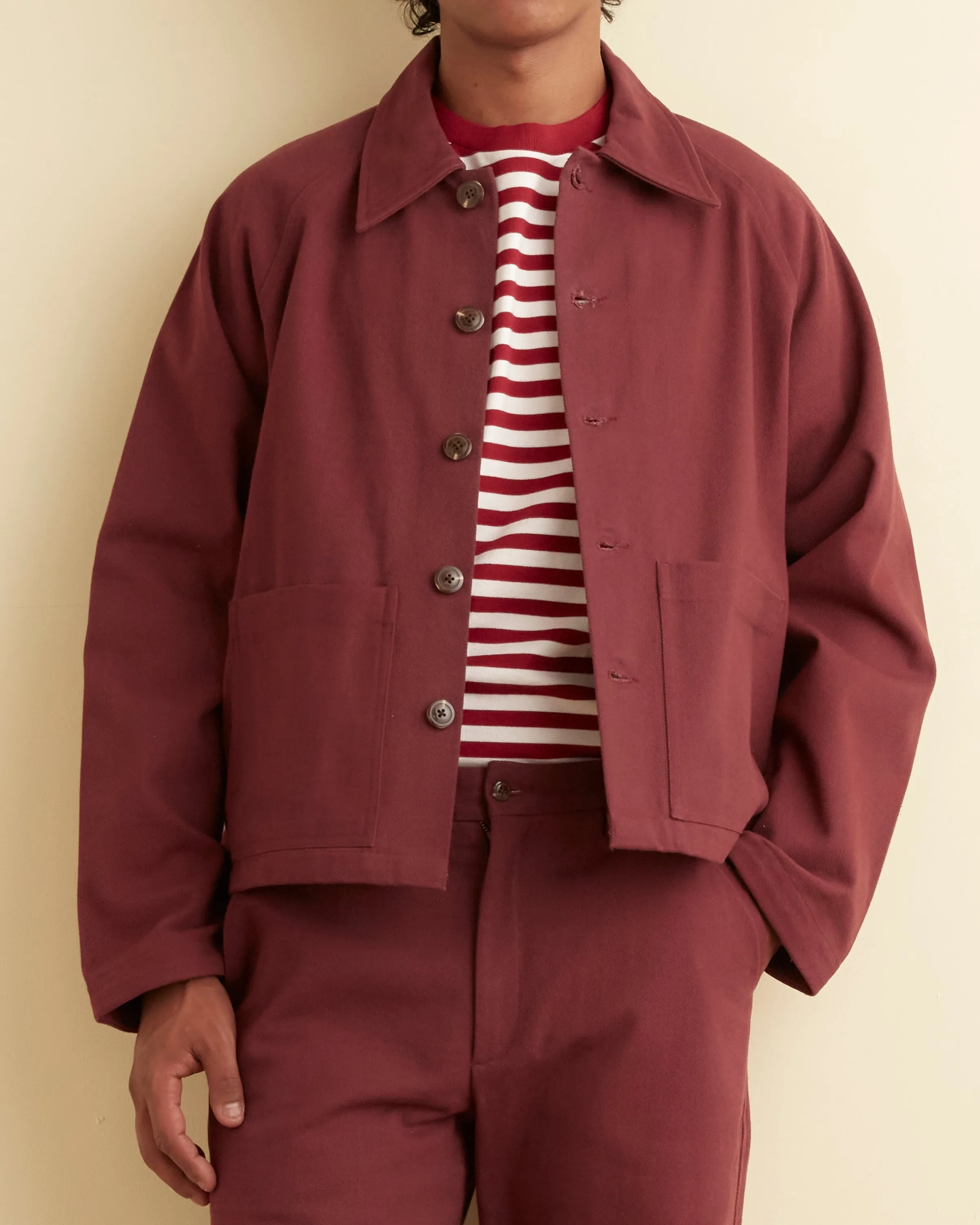 Twill Cropped Car Jacket - Merlot sold by BODE product image thumbnail 2